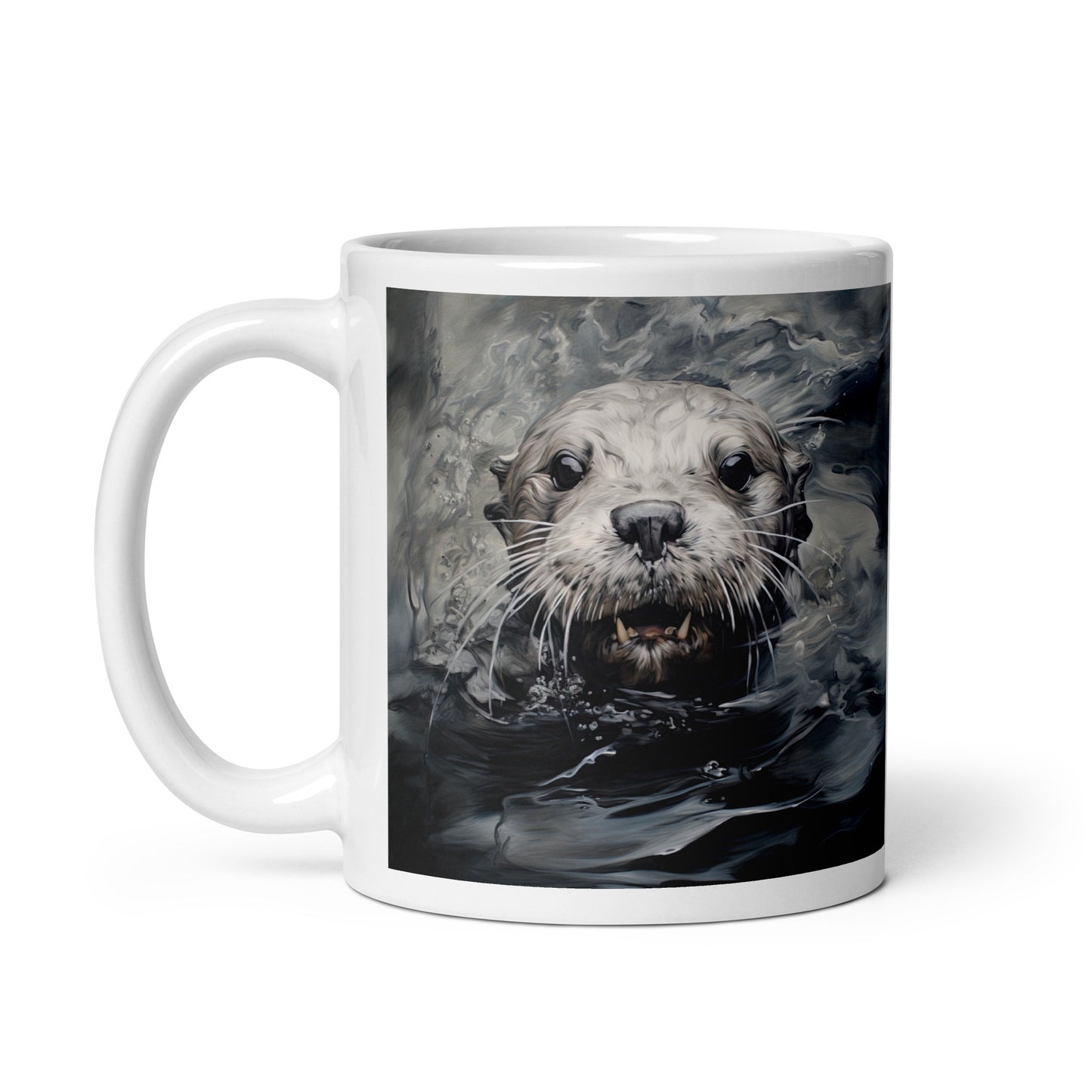 White glossy mug - Otter 1