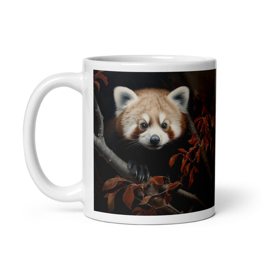 White glossy mug - Red Panda 1