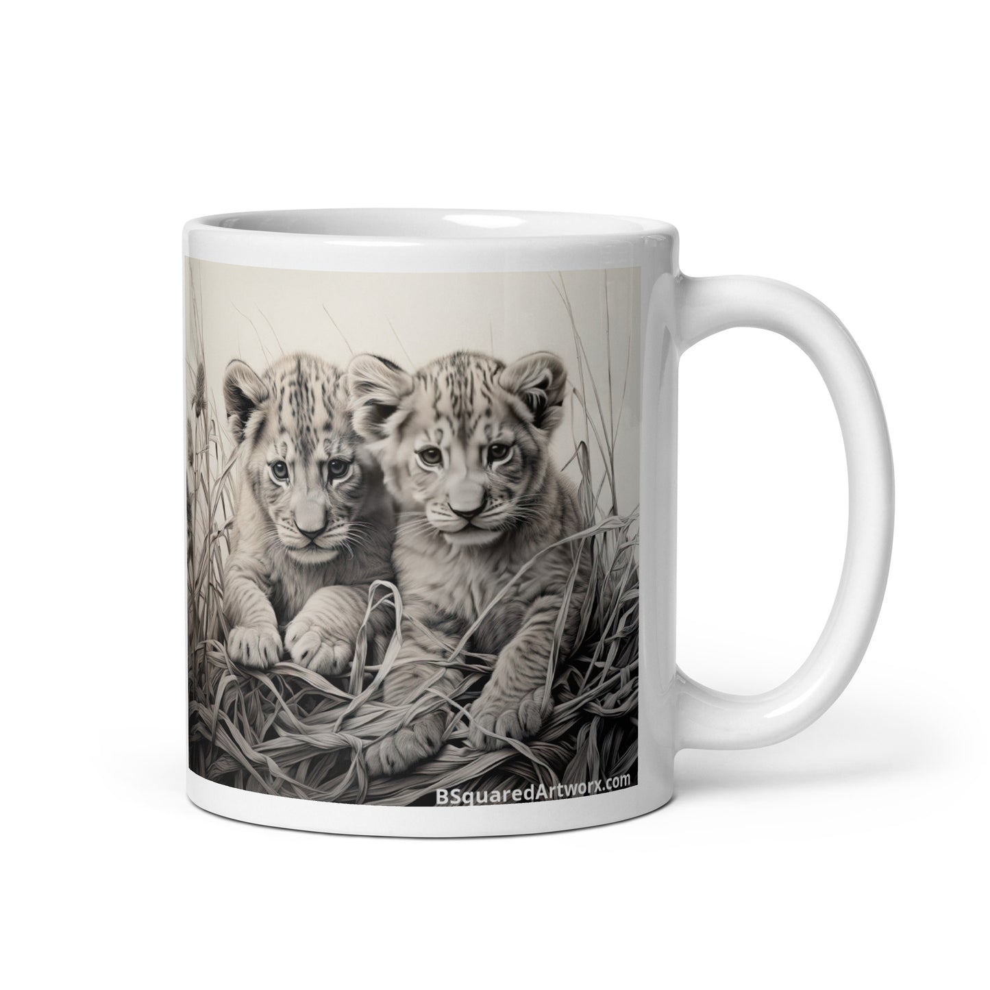 White glossy mug - Lion Cubs 1