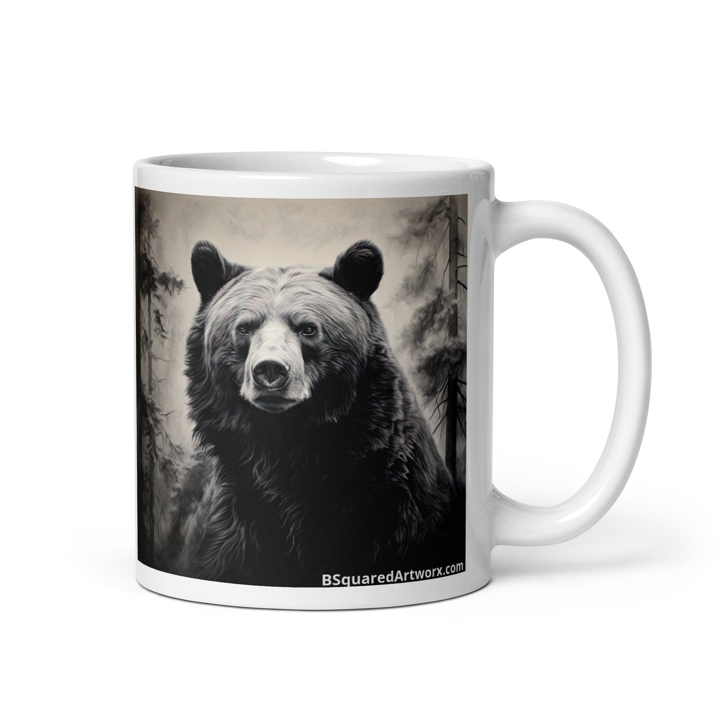 White glossy mug - Black Bear 1