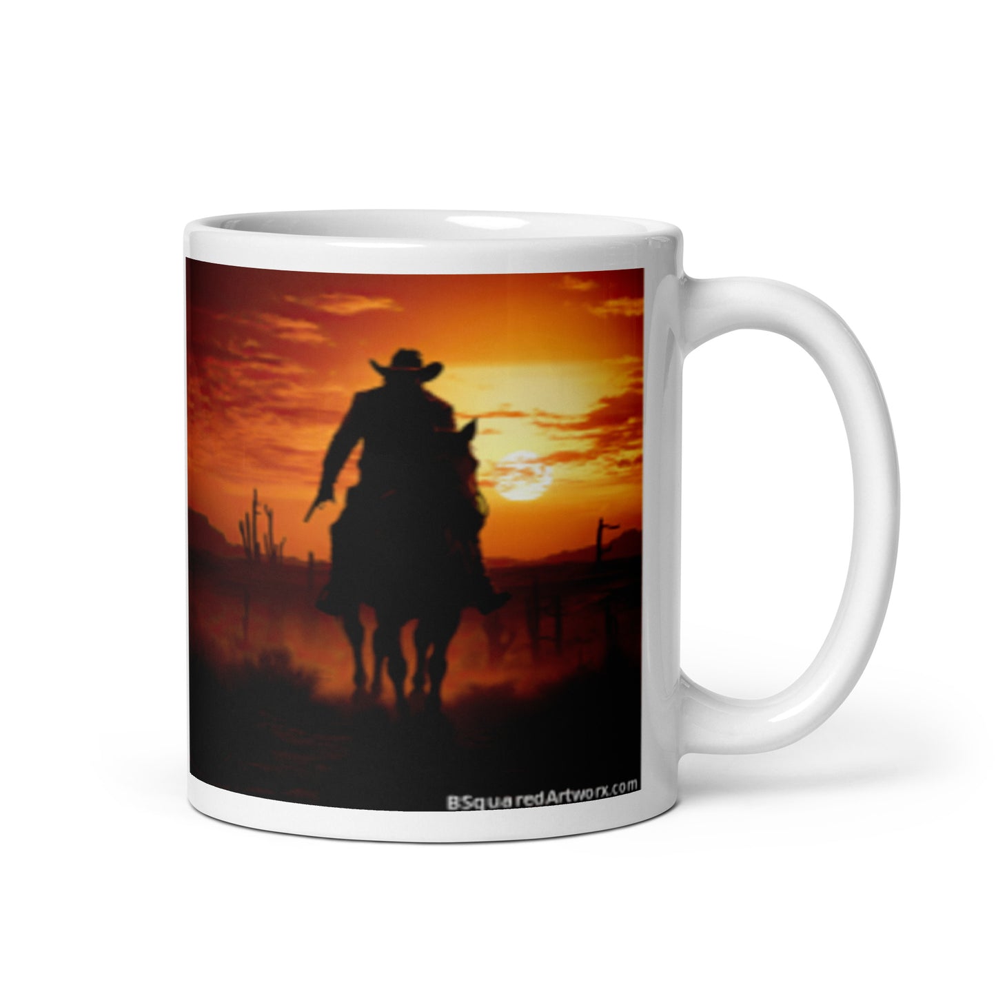 White glossy mug - Cowboy 1