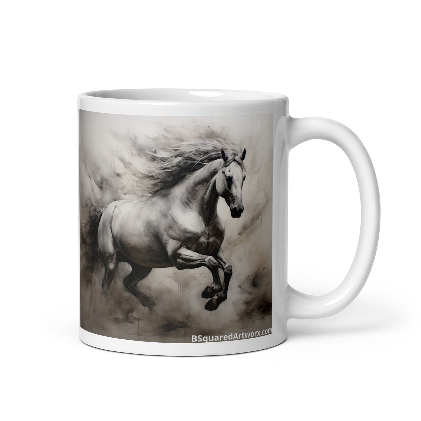 White glossy mug - Horse 1