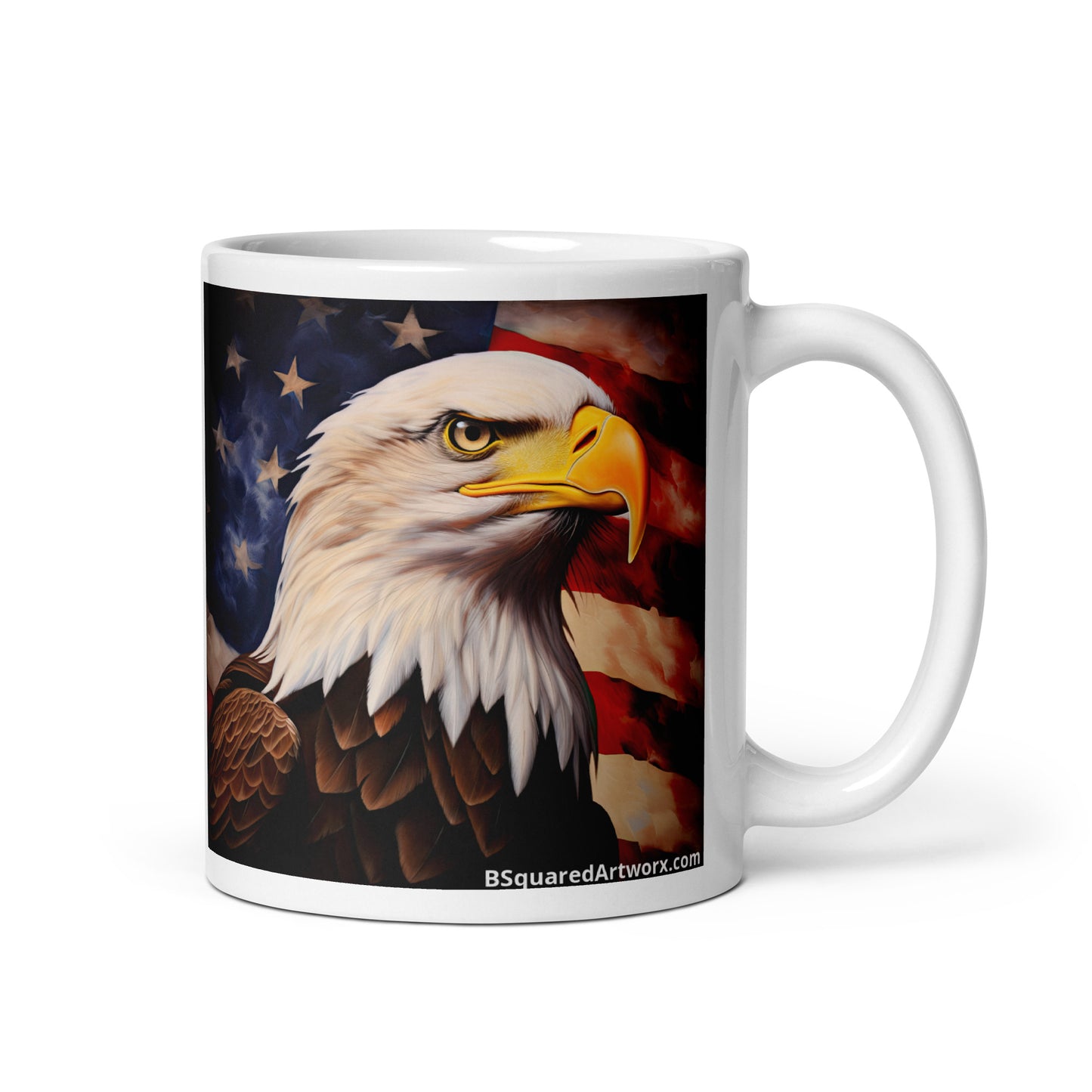 White glossy mug - Patriotic Eagle 1