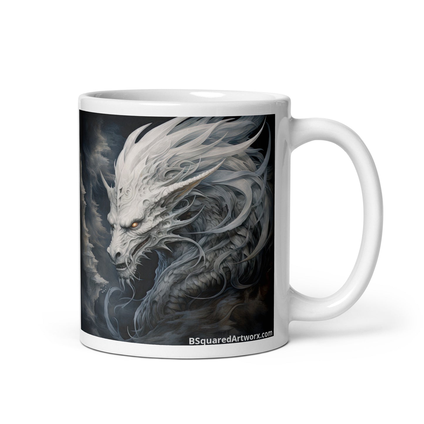 White glossy mug - Dragon 1