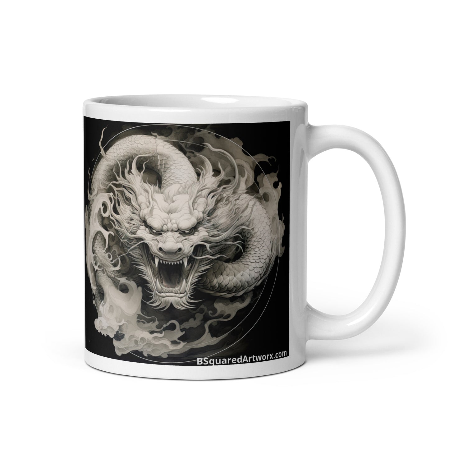White glossy mug - Dragon 2