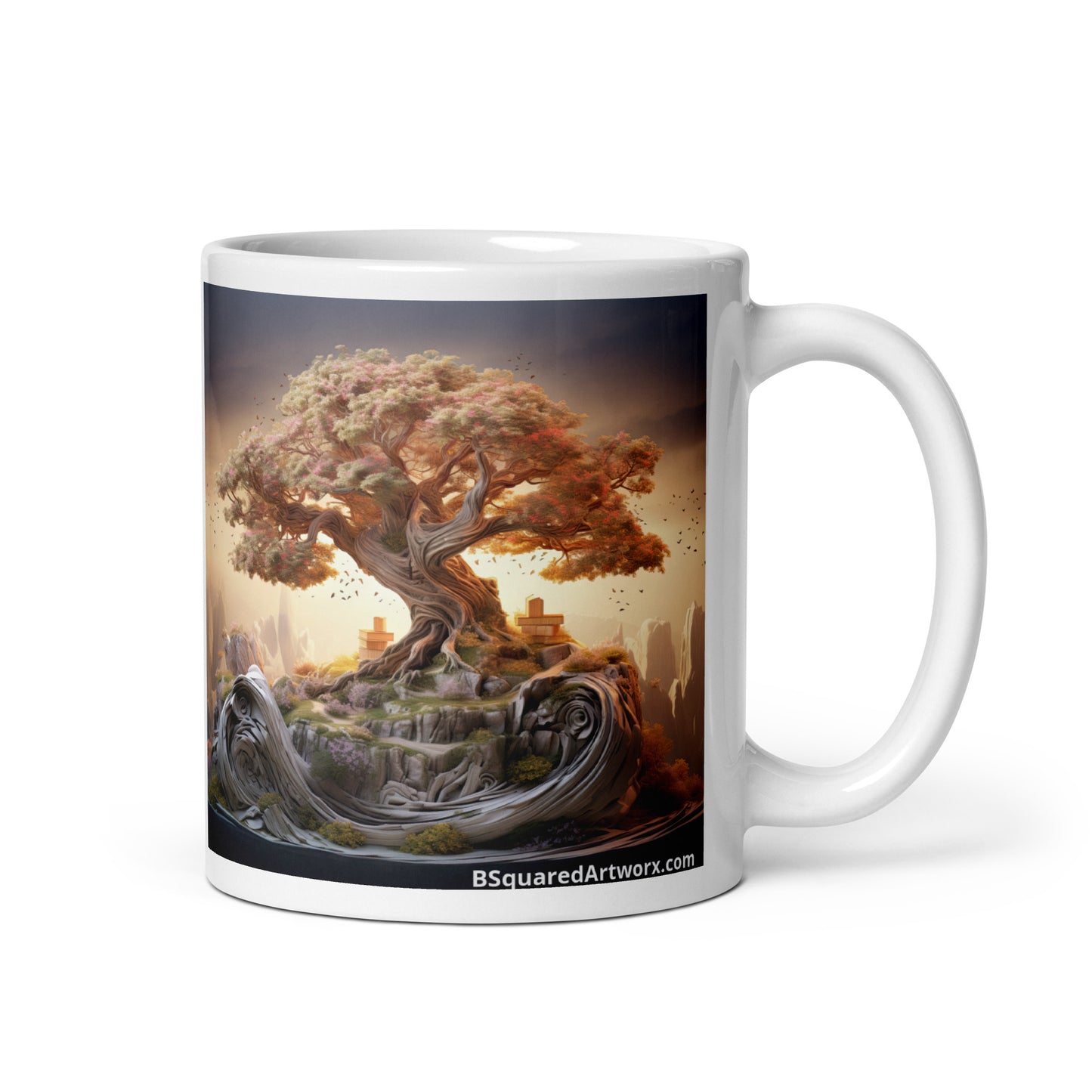 White glossy mug - Magical Tree 1