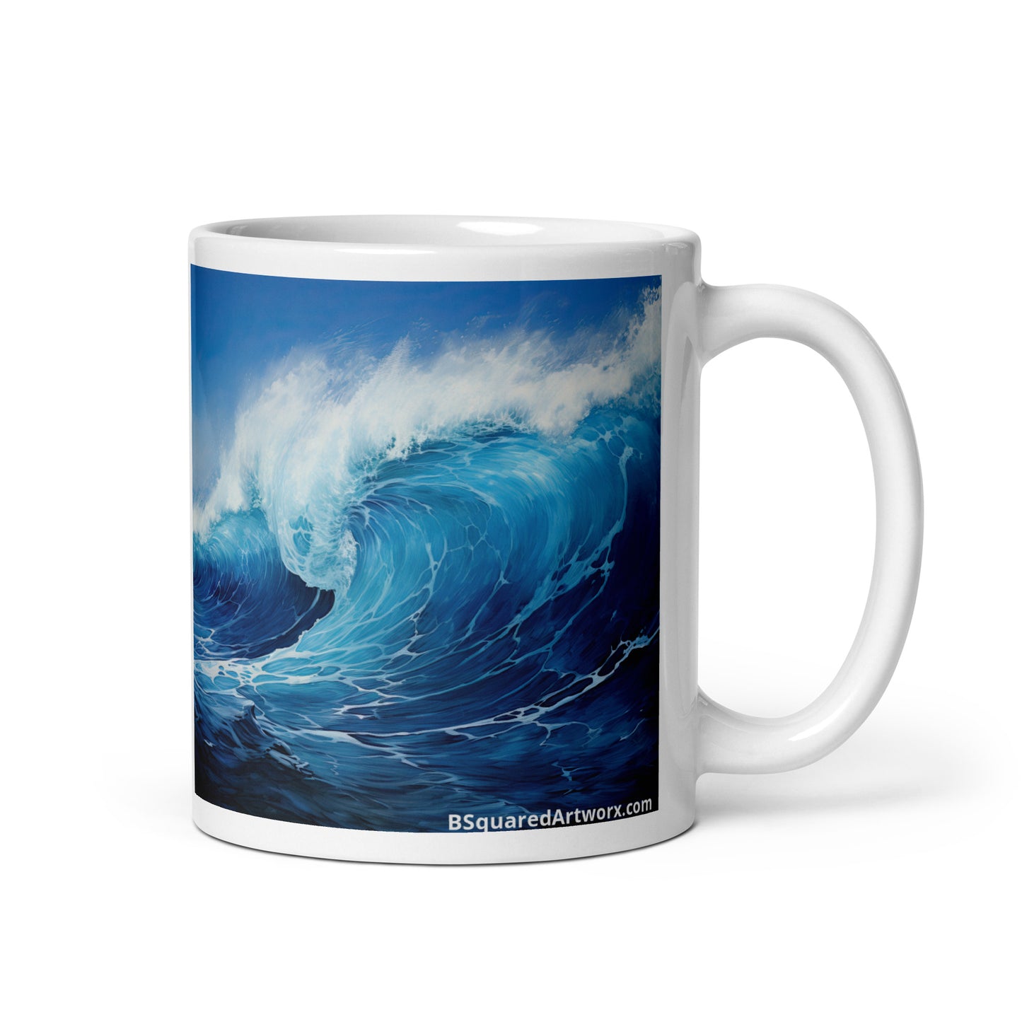 White glossy mug - Ocean Wave 1