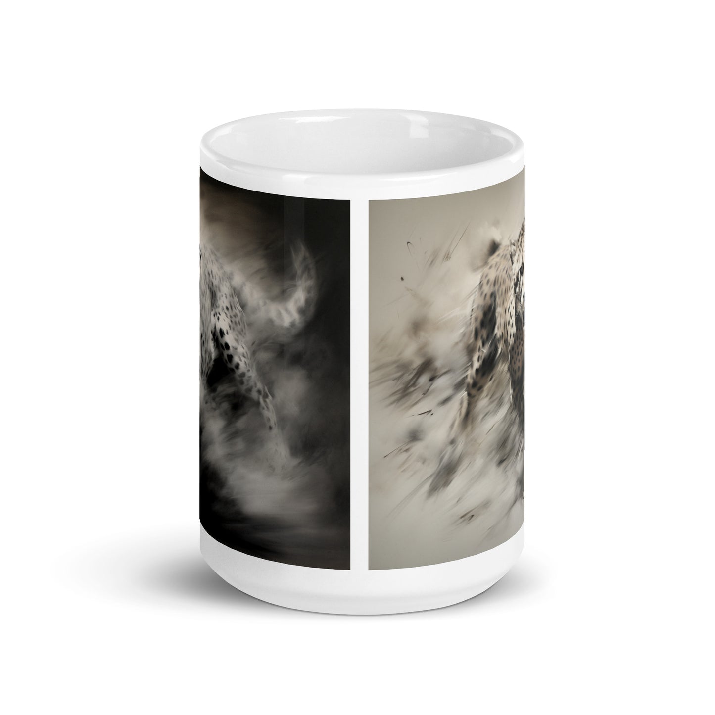 White glossy mug - Cheetah 1