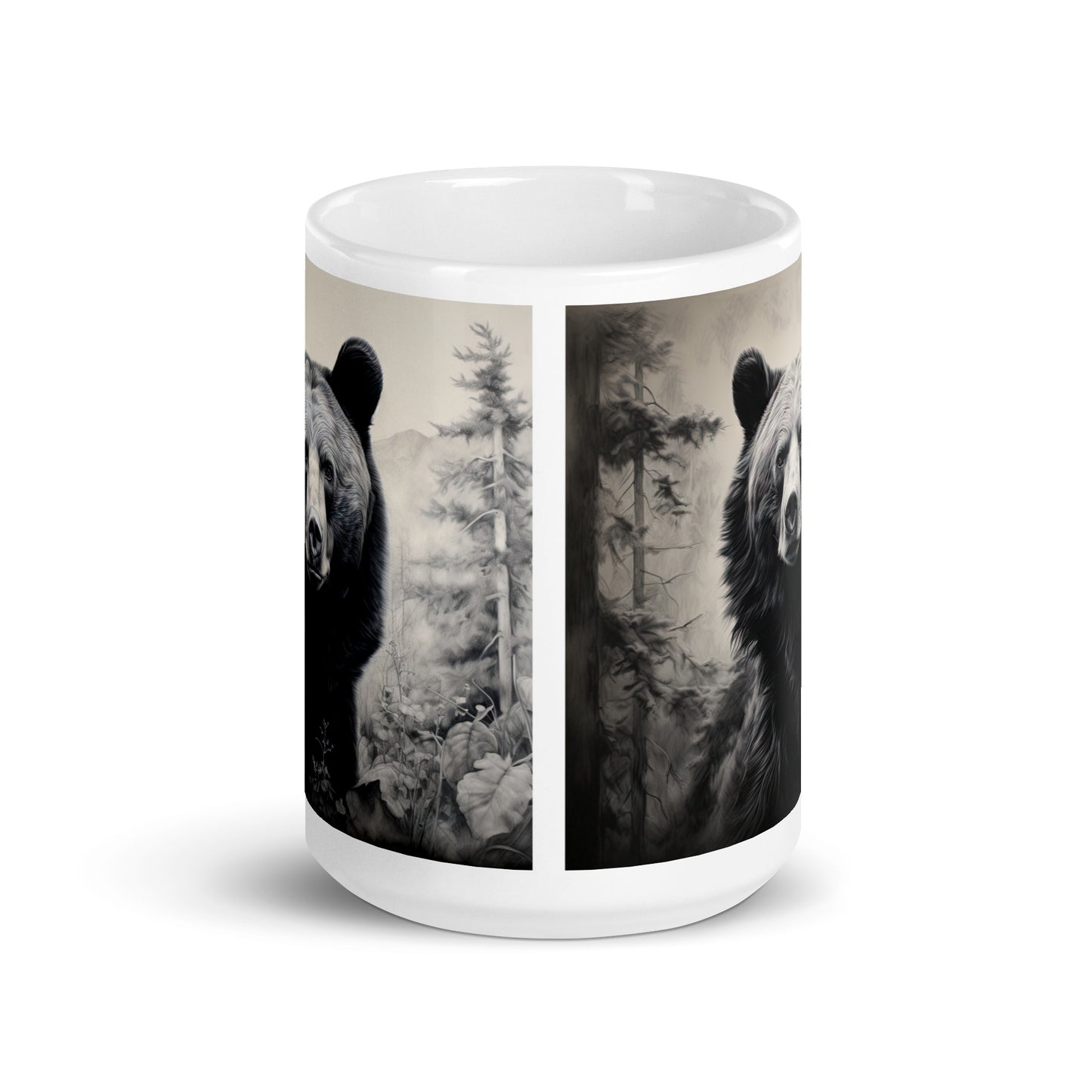 White glossy mug - Black Bear 1