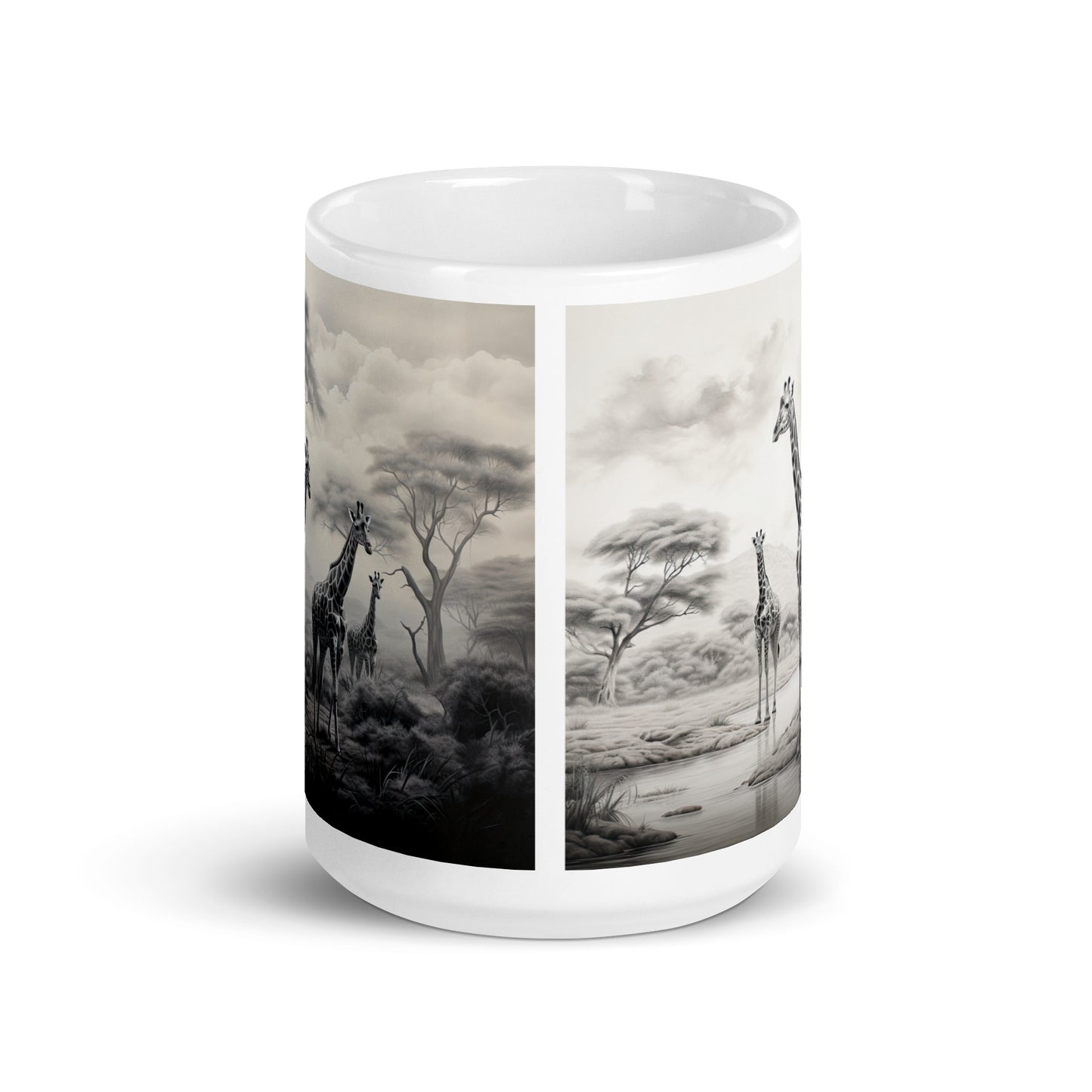 White glossy mug - Giraffe 1