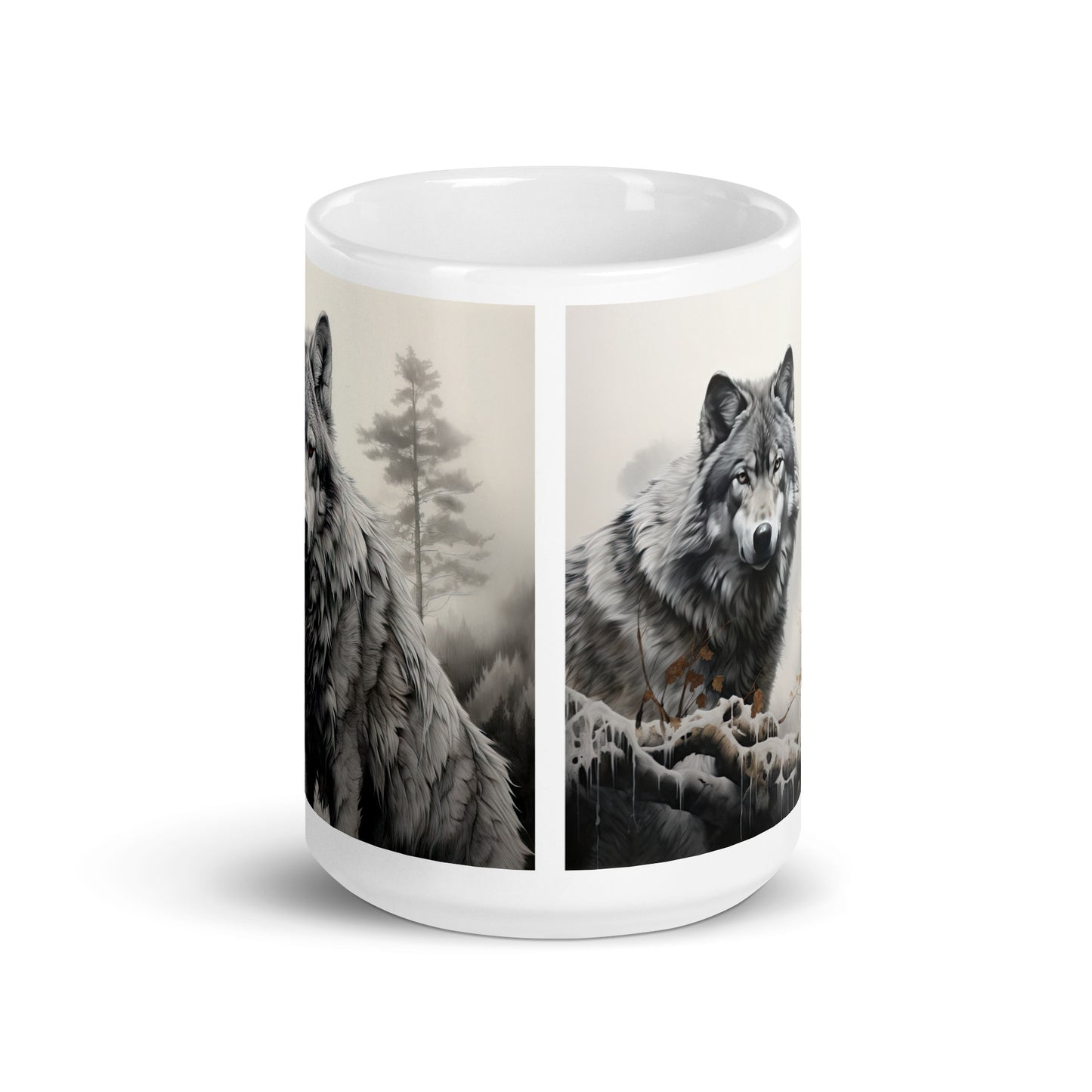 White glossy mug - Wolf 2