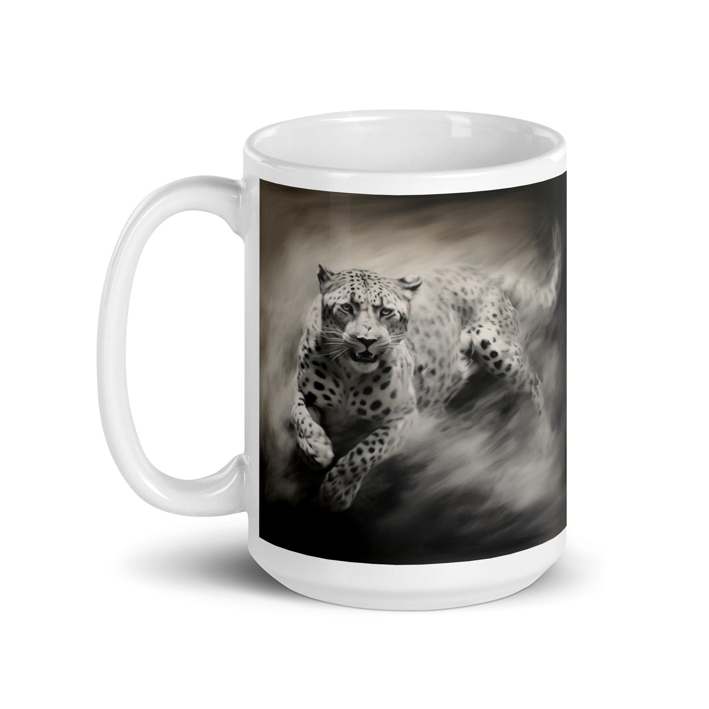 White glossy mug - Cheetah 1