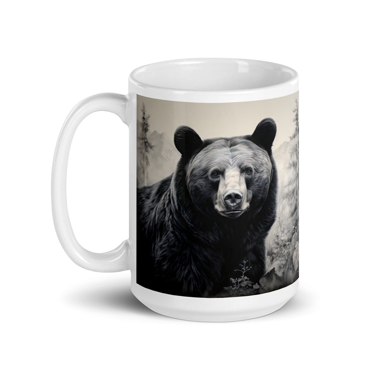 White glossy mug - Black Bear 1
