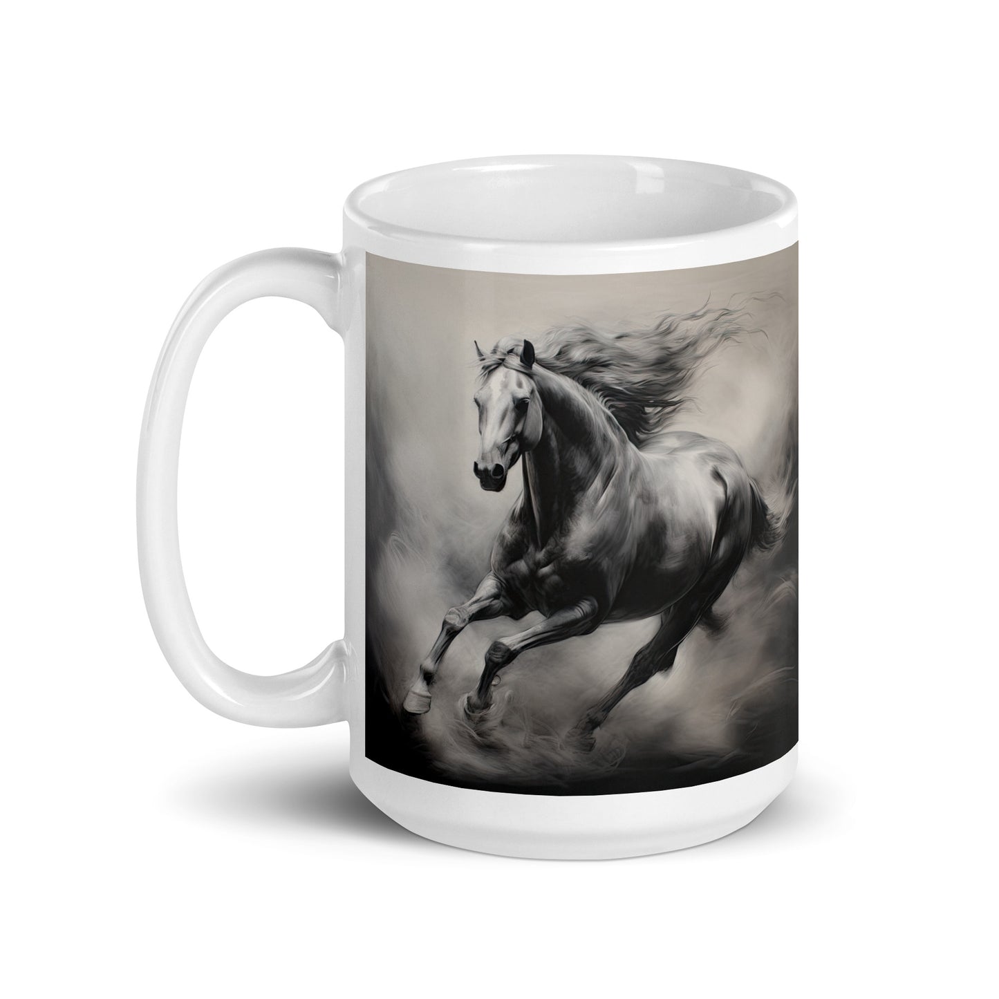 White glossy mug - Horse 1