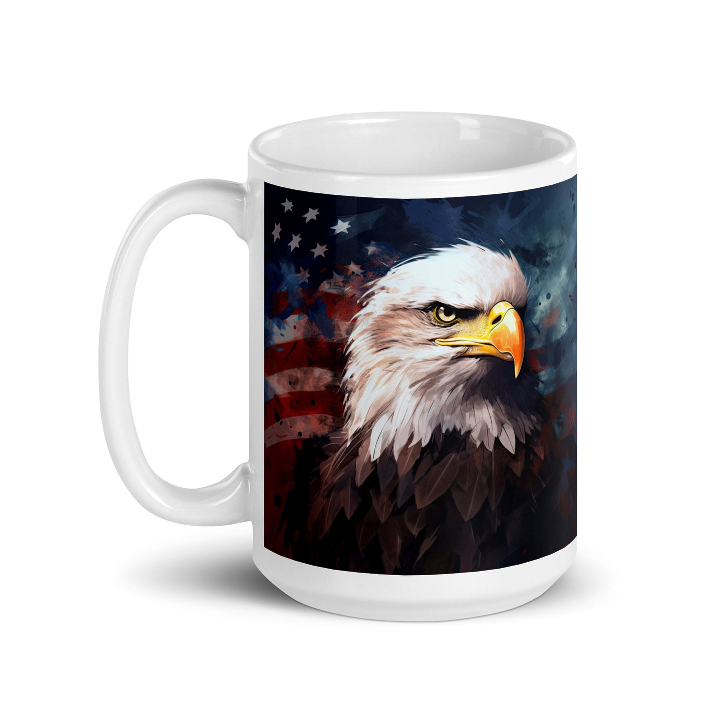 White glossy mug - Patriotic Eagle 1
