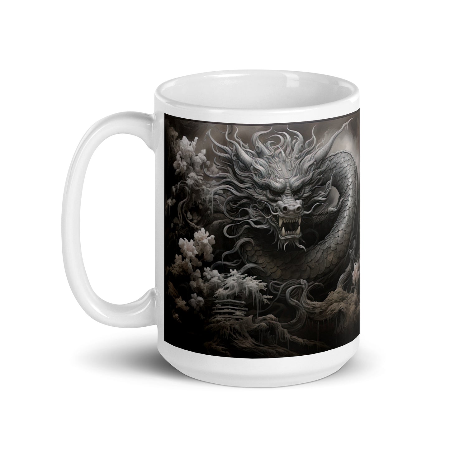 White glossy mug - Dragon 2