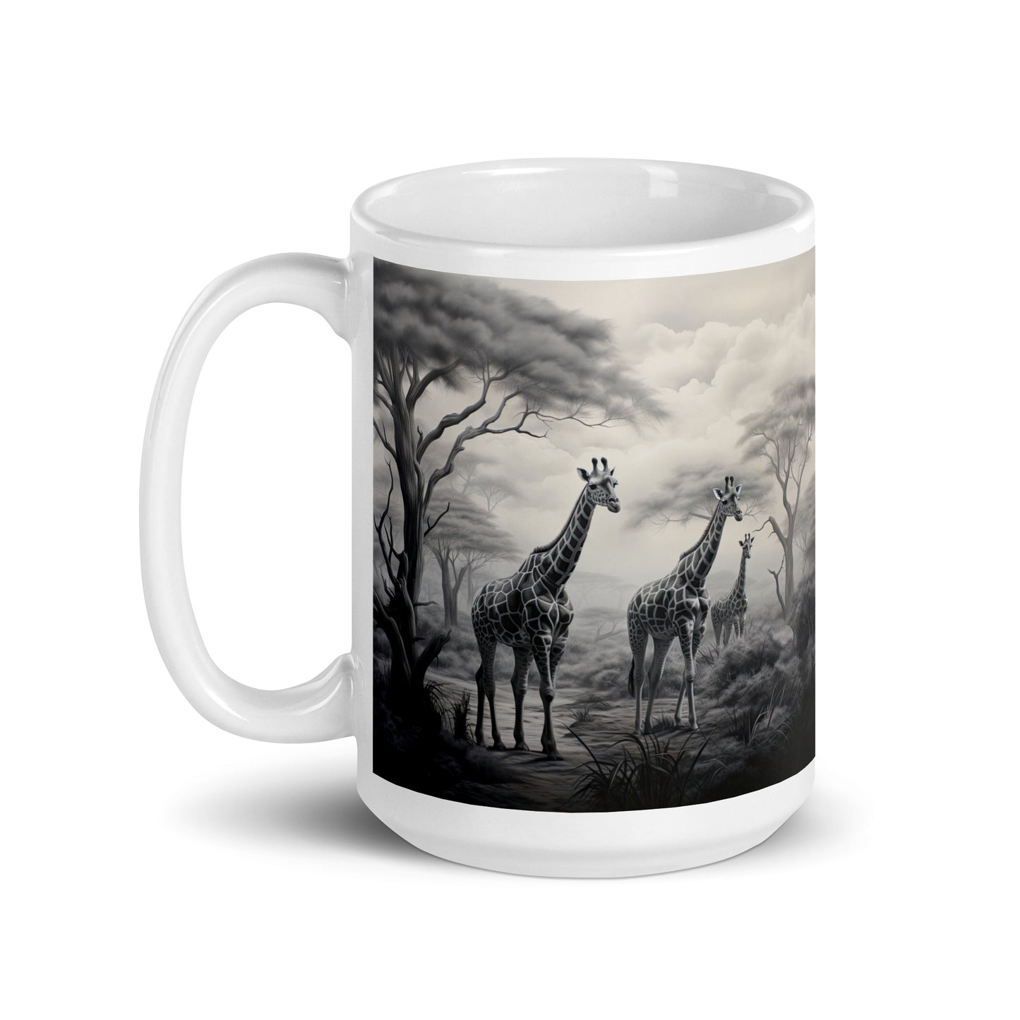 White glossy mug - Giraffe 1