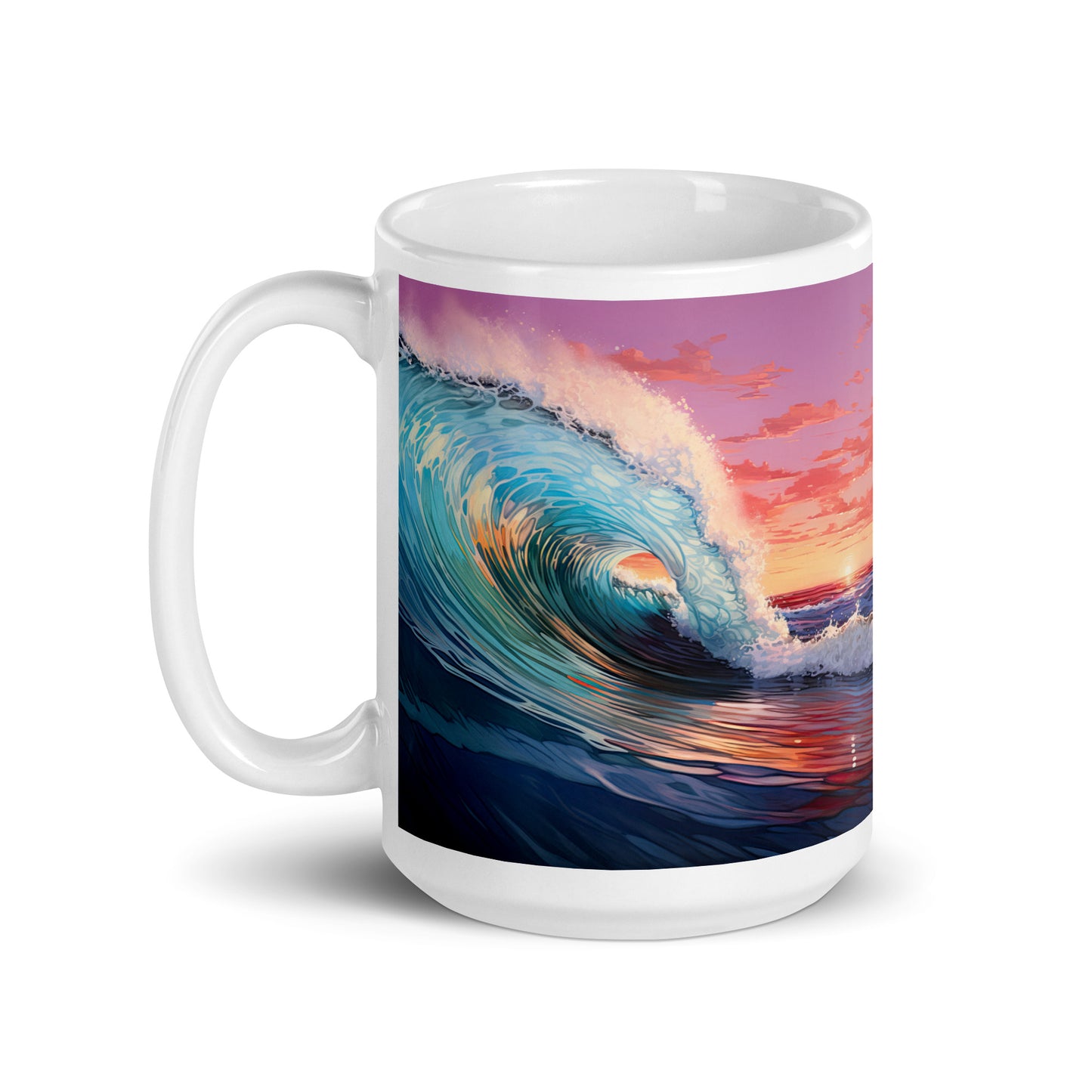 White glossy mug - Ocean Wave 1