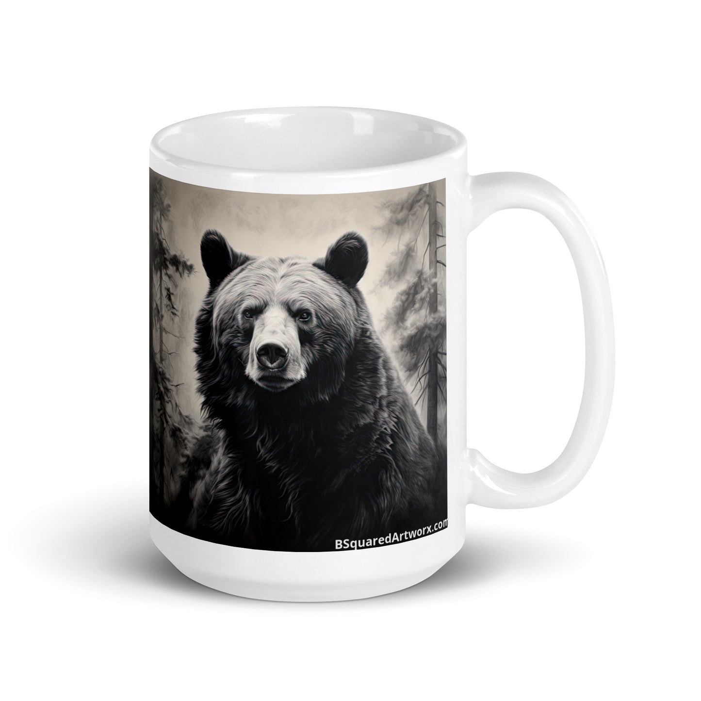 White glossy mug - Black Bear 1