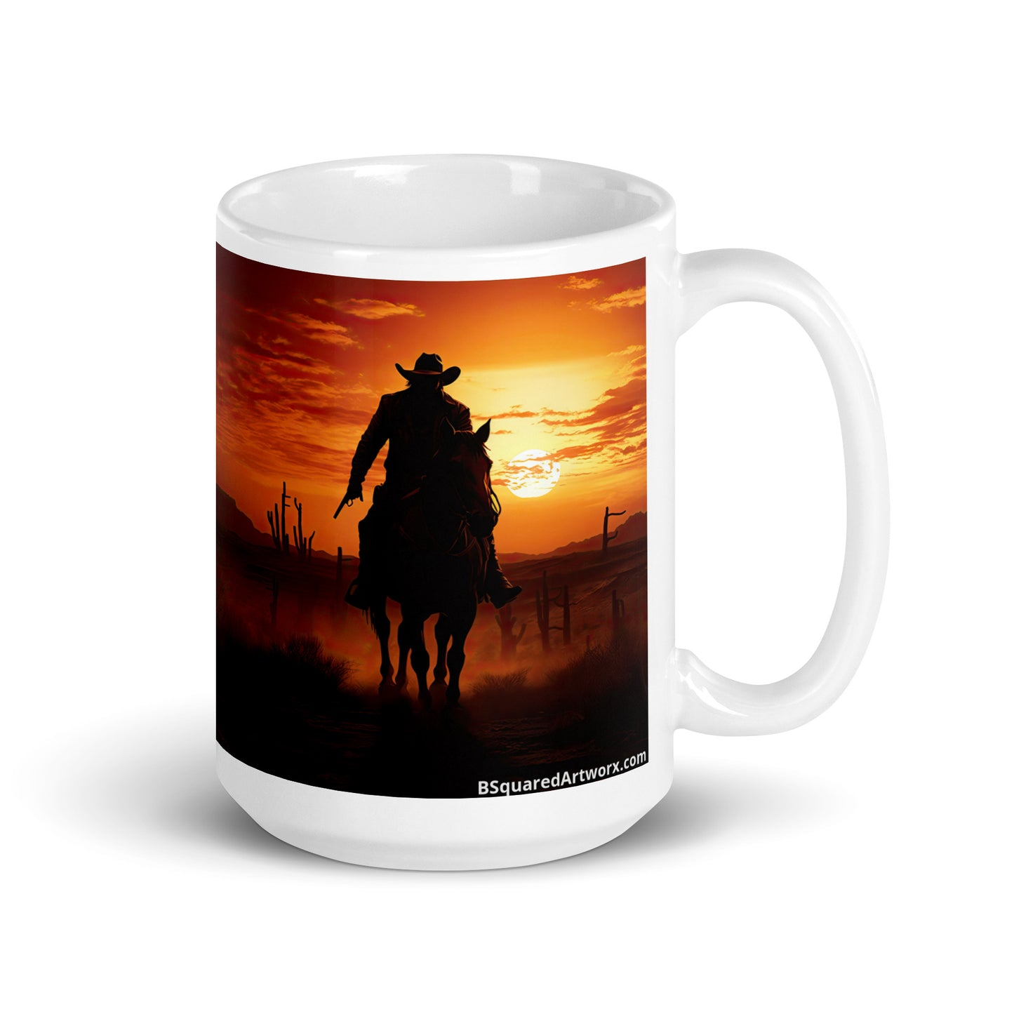 White glossy mug - Cowboy 1