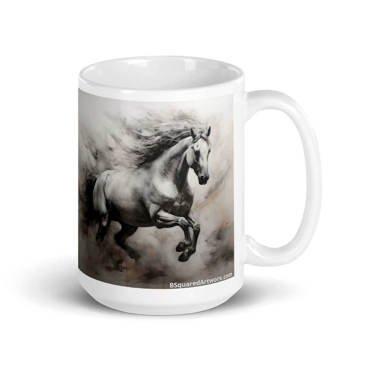 White glossy mug - Horse 1