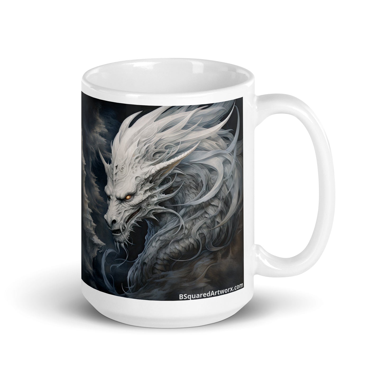 White glossy mug - Dragon 1