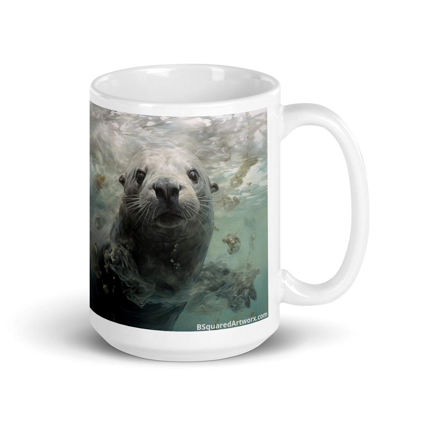 White glossy mug - Otter 1