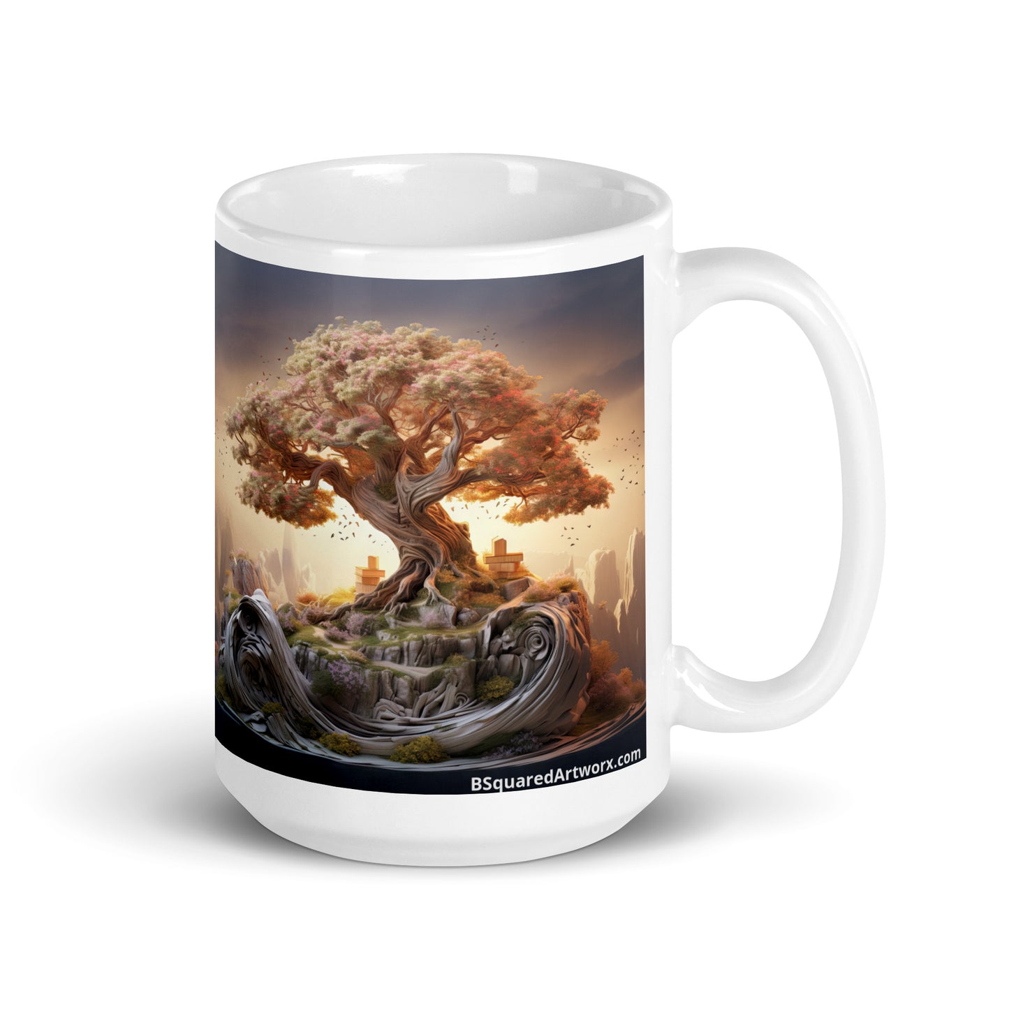 White glossy mug - Magical Tree 1
