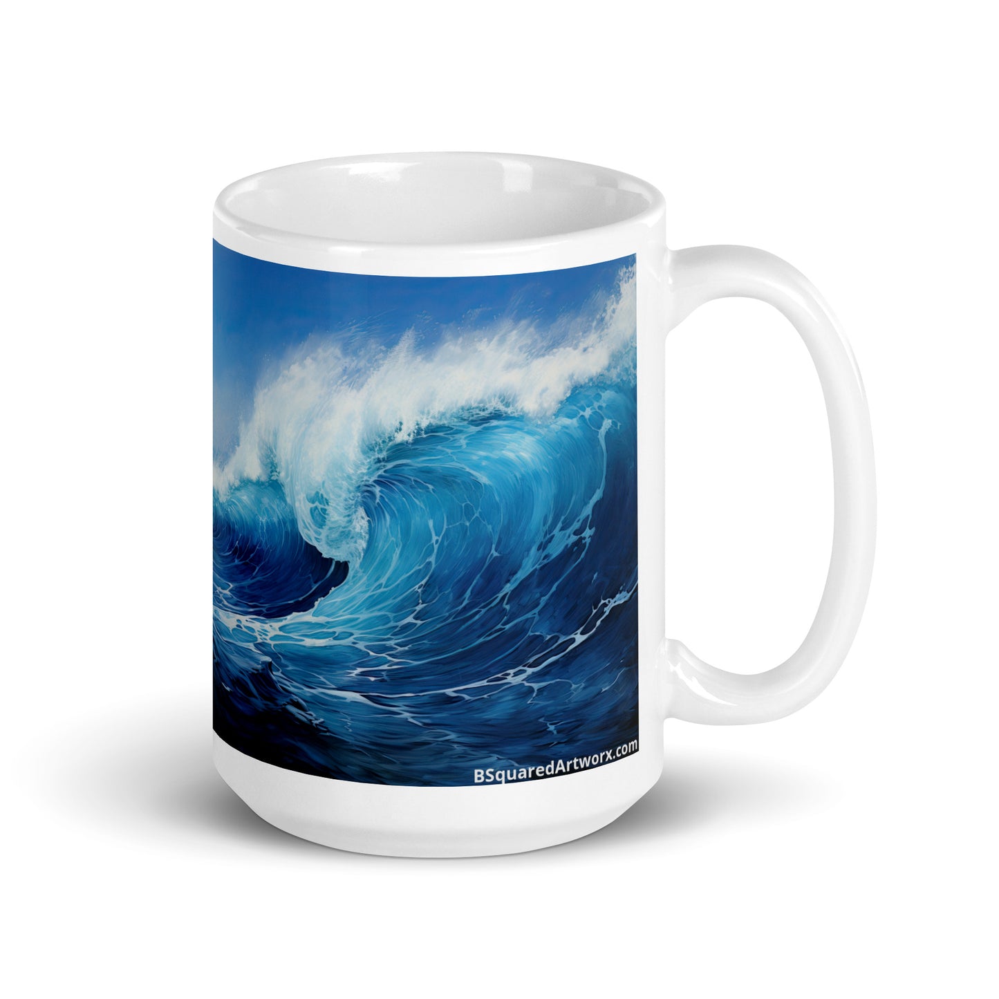 White glossy mug - Ocean Wave 1
