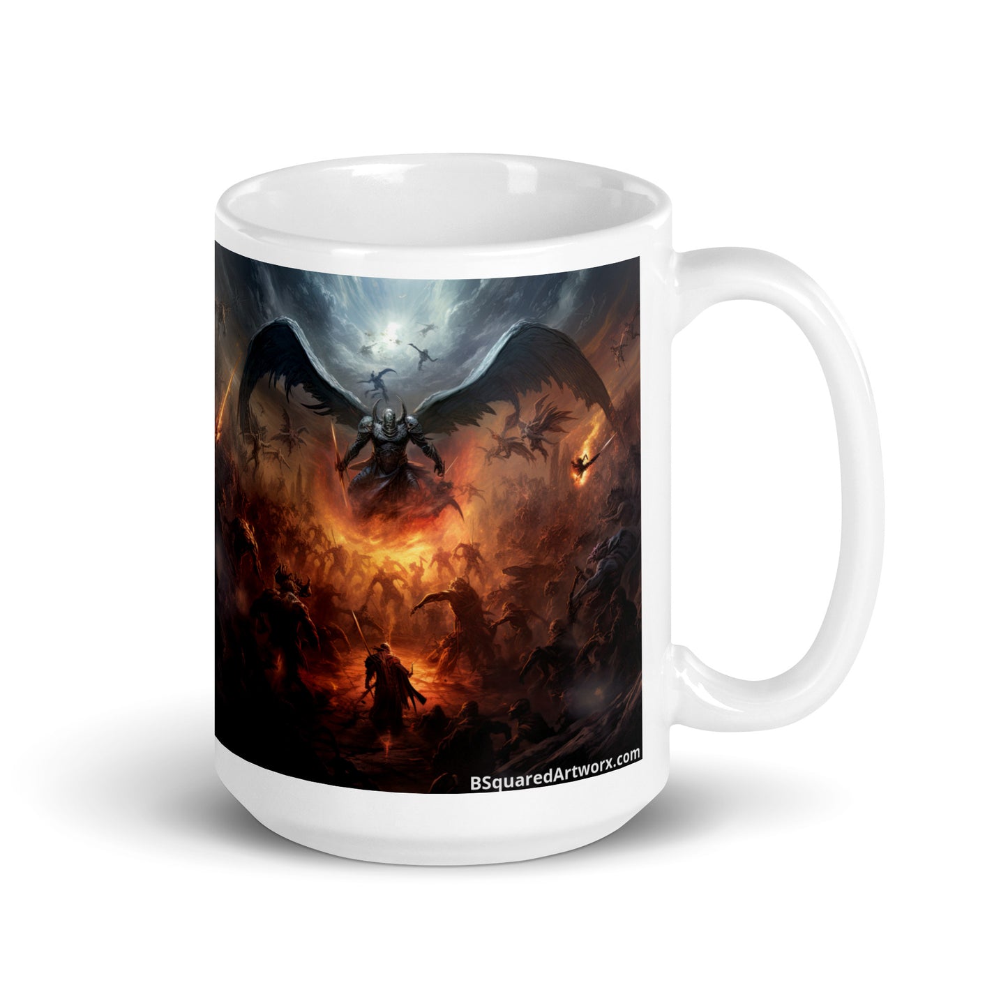 White glossy mug - Epic Fantasy Battle 1