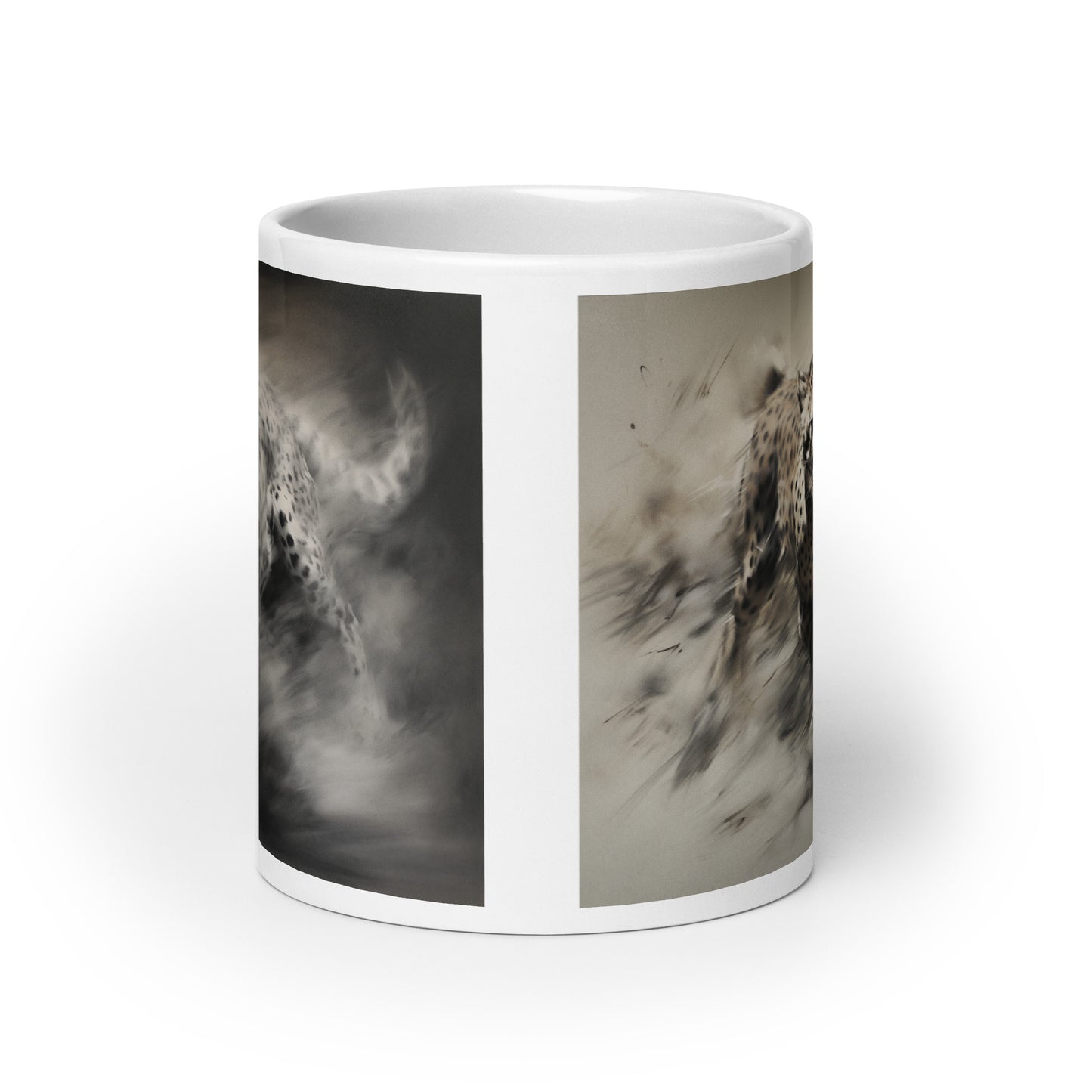 White glossy mug - Cheetah 1