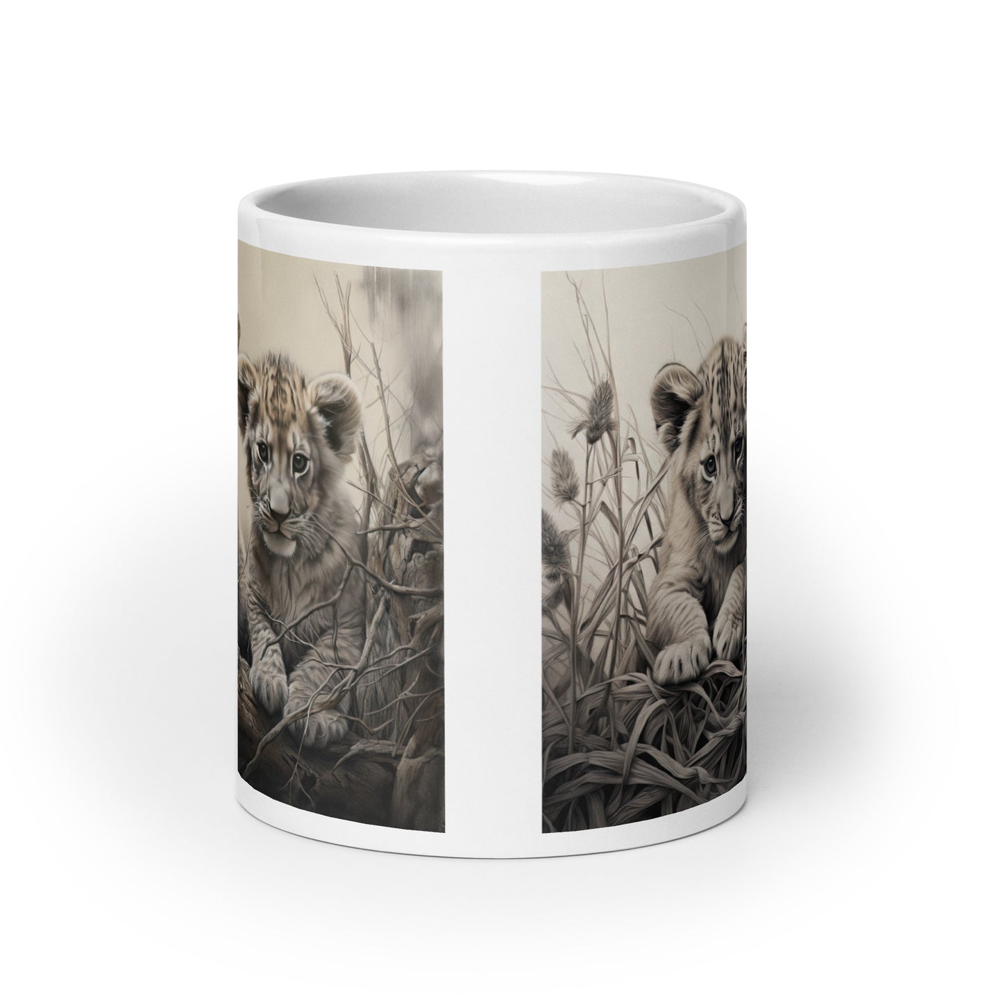 White glossy mug - Lion Cubs 1