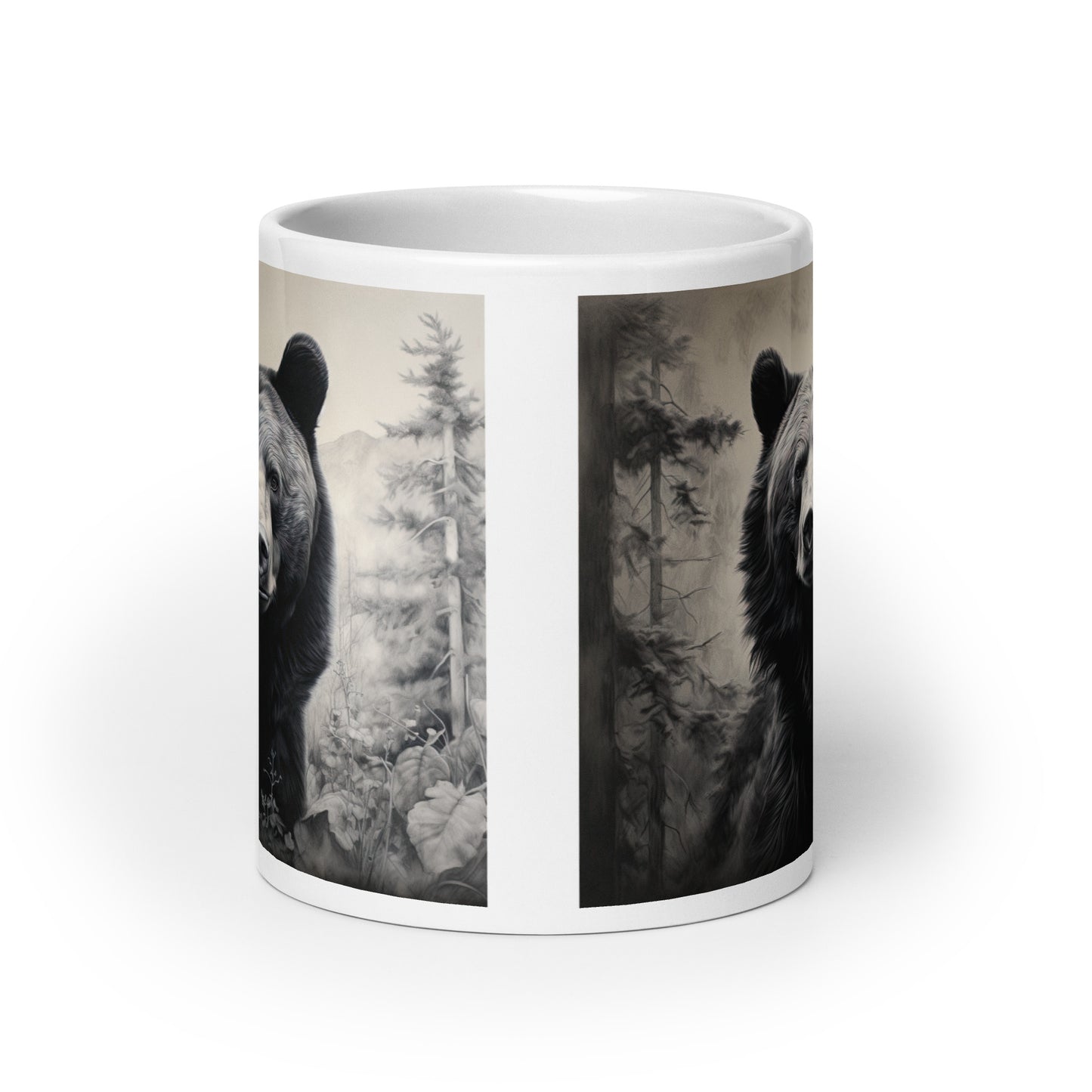 White glossy mug - Black Bear 1