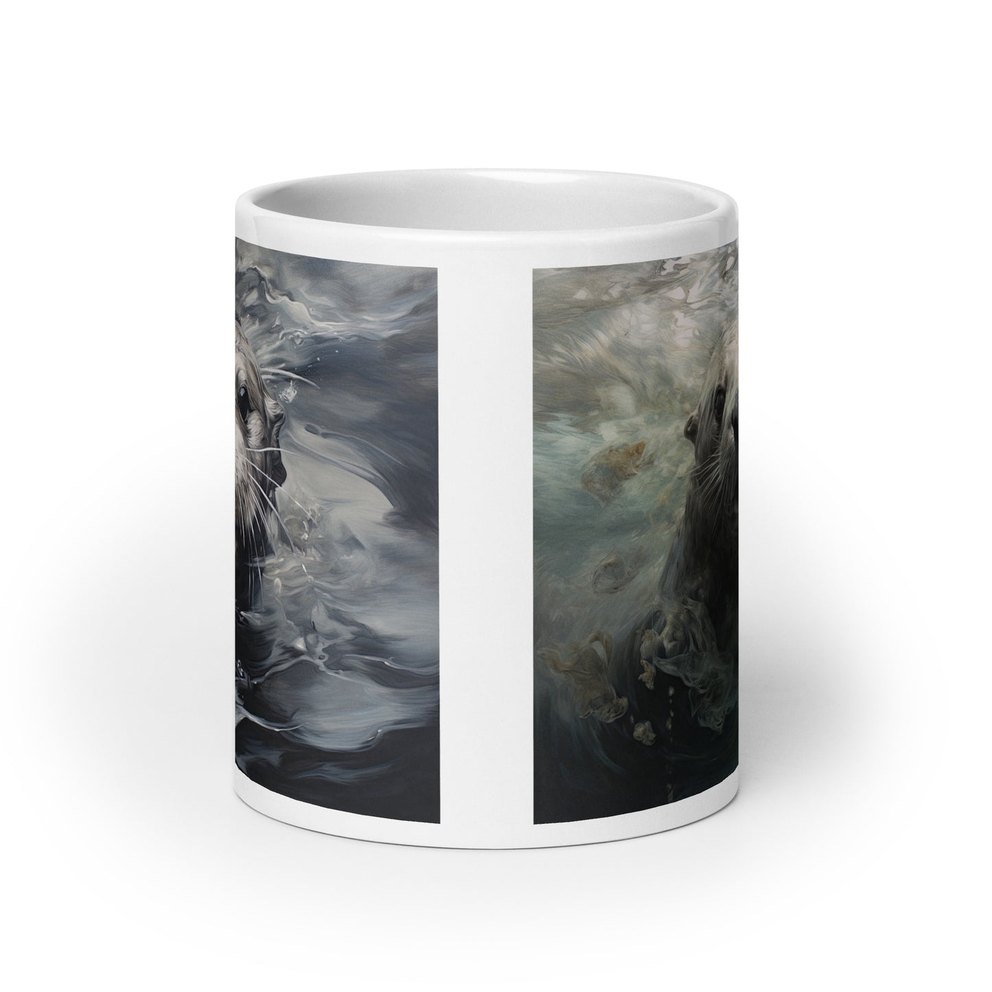 White glossy mug - Otter 1