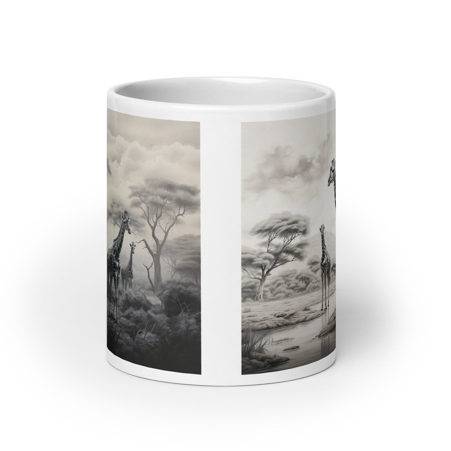 White glossy mug - Giraffe 1