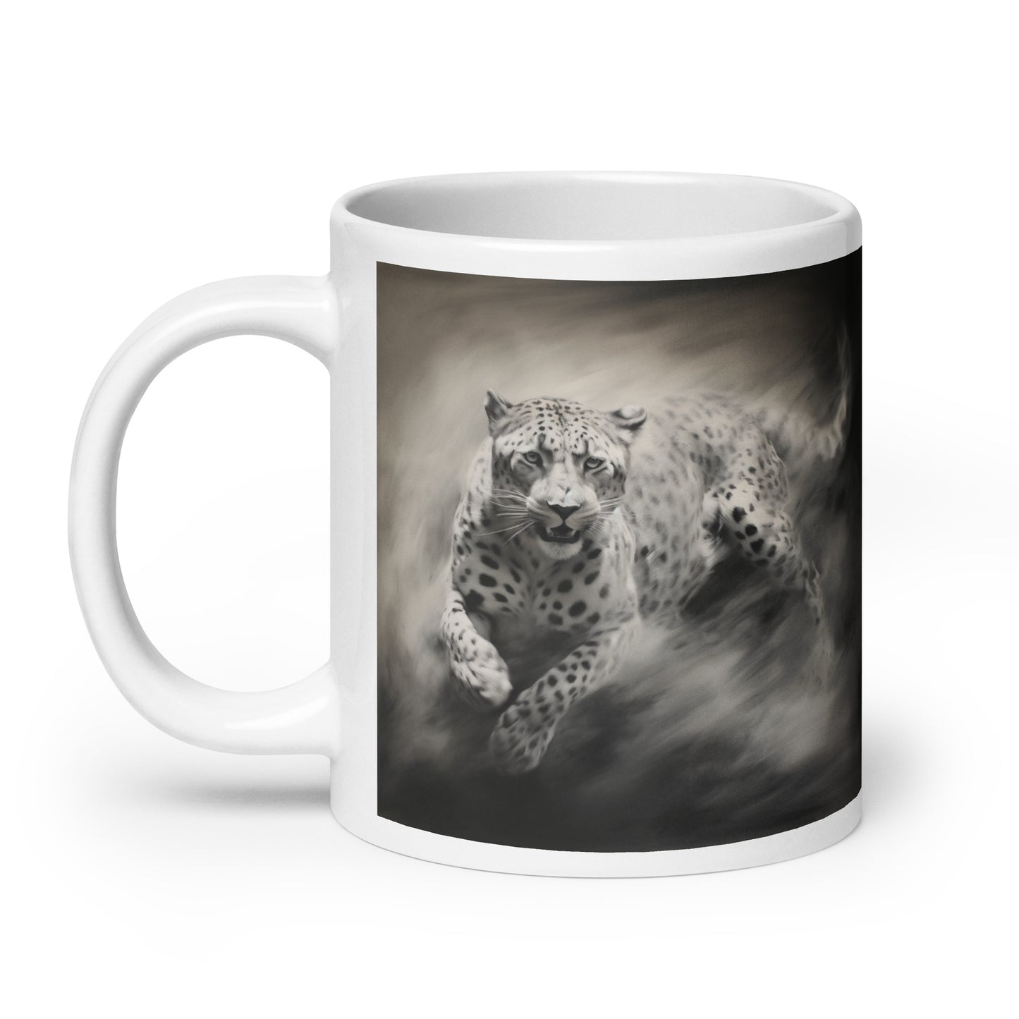 White glossy mug - Cheetah 1