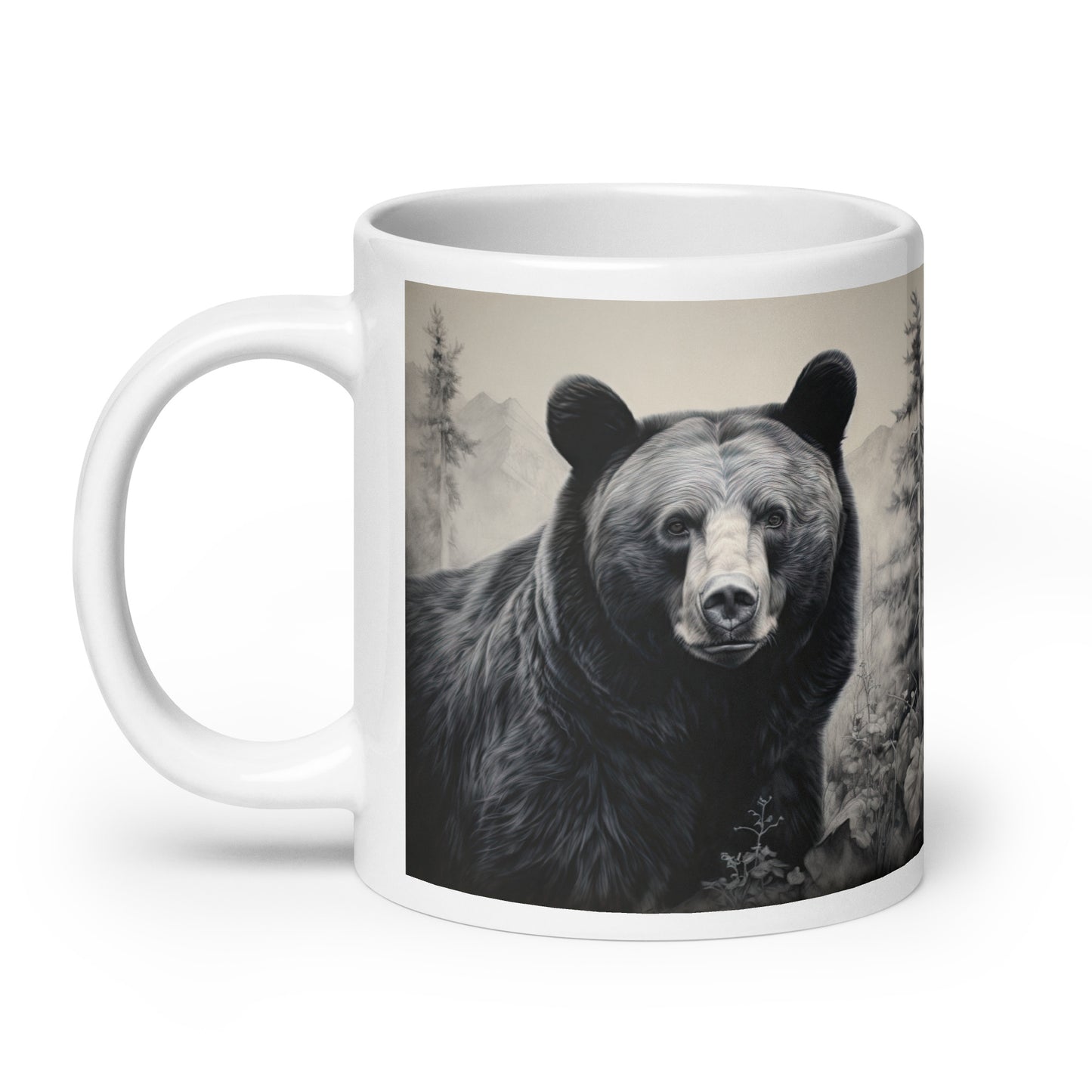 White glossy mug - Black Bear 1