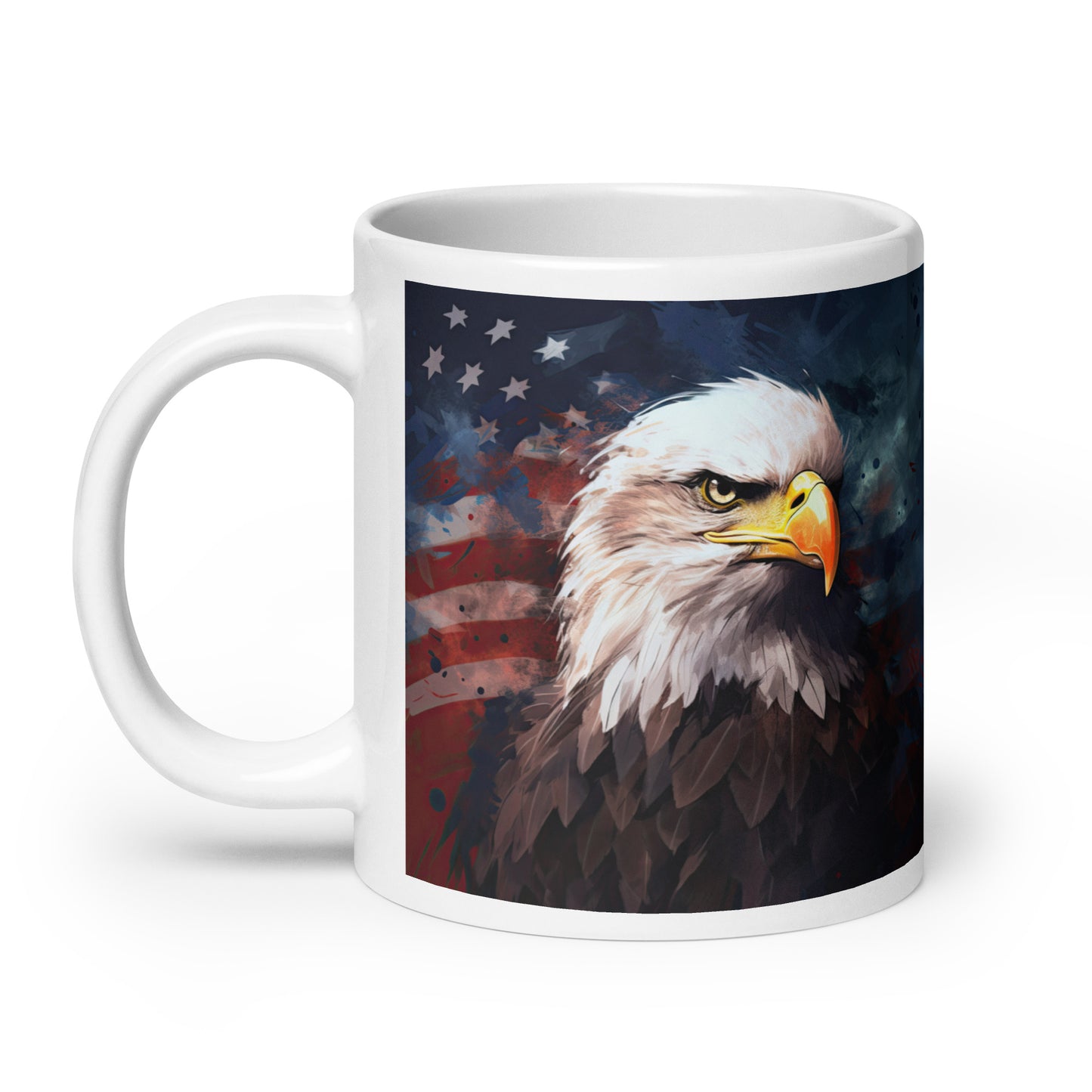 White glossy mug - Patriotic Eagle 1