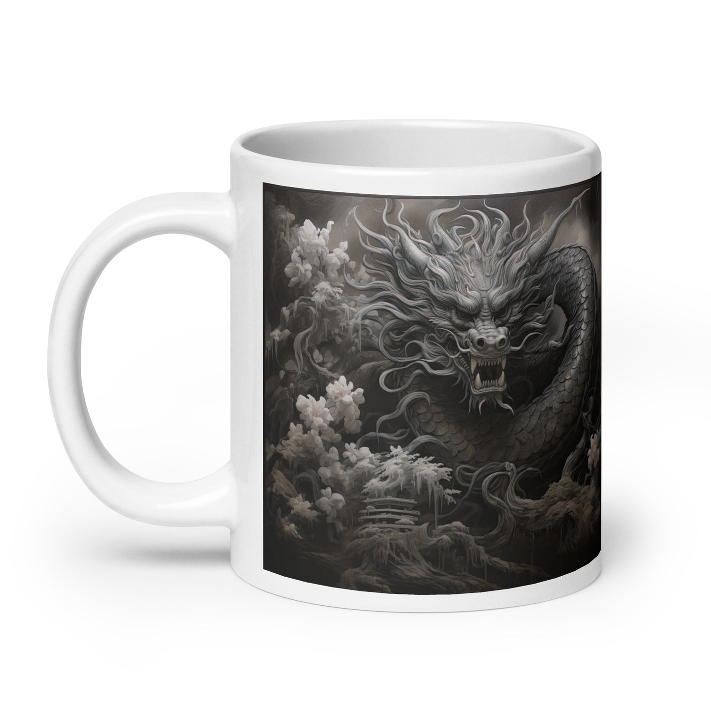 White glossy mug - Dragon 2