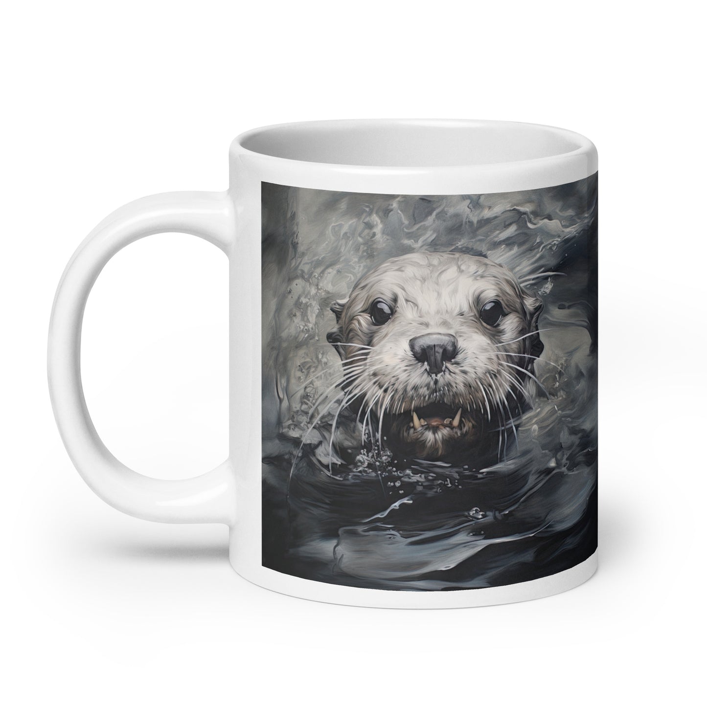 White glossy mug - Otter 1