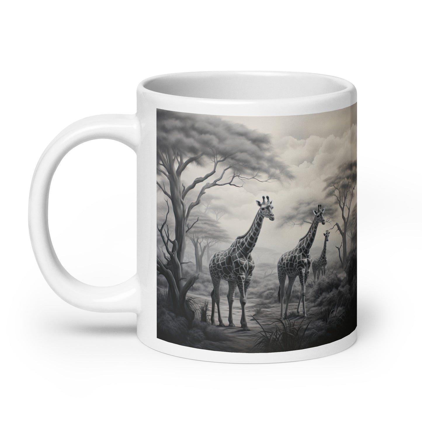 White glossy mug - Giraffe 1