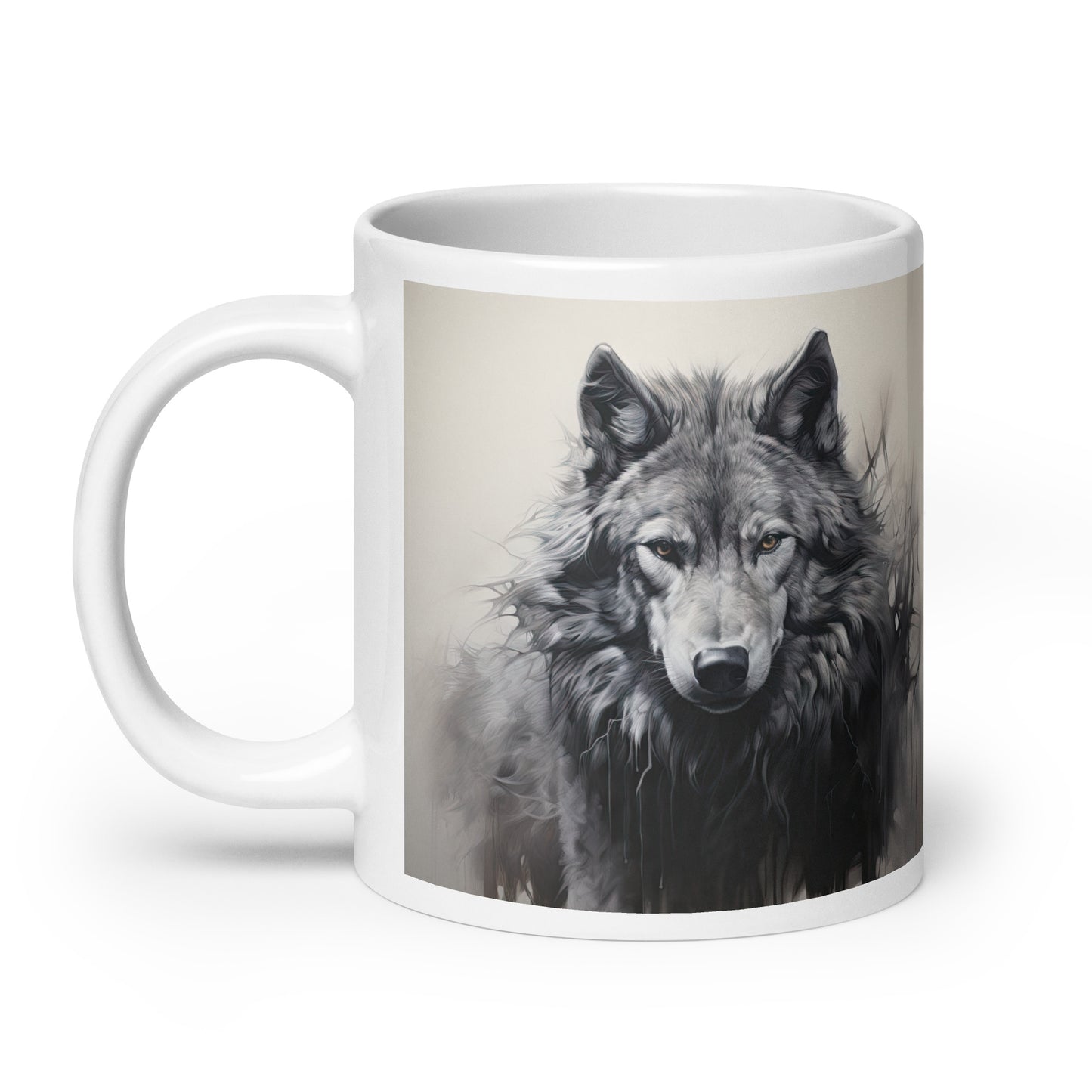 White glossy mug - Wolf 1