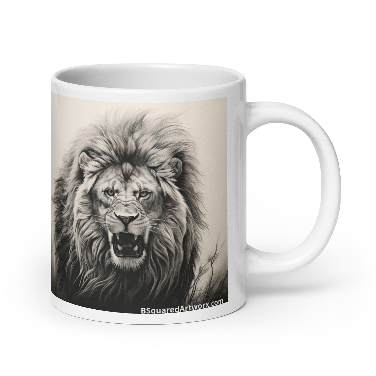 White glossy mug - Lion 1