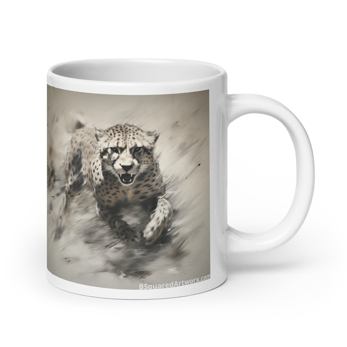White glossy mug - Cheetah 1