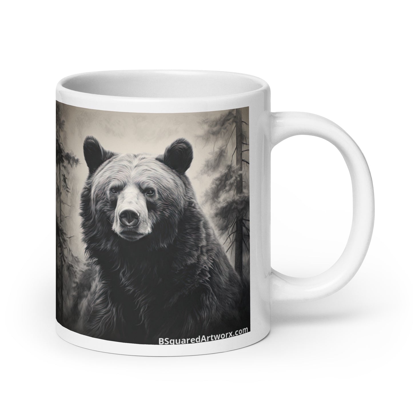 White glossy mug - Black Bear 1