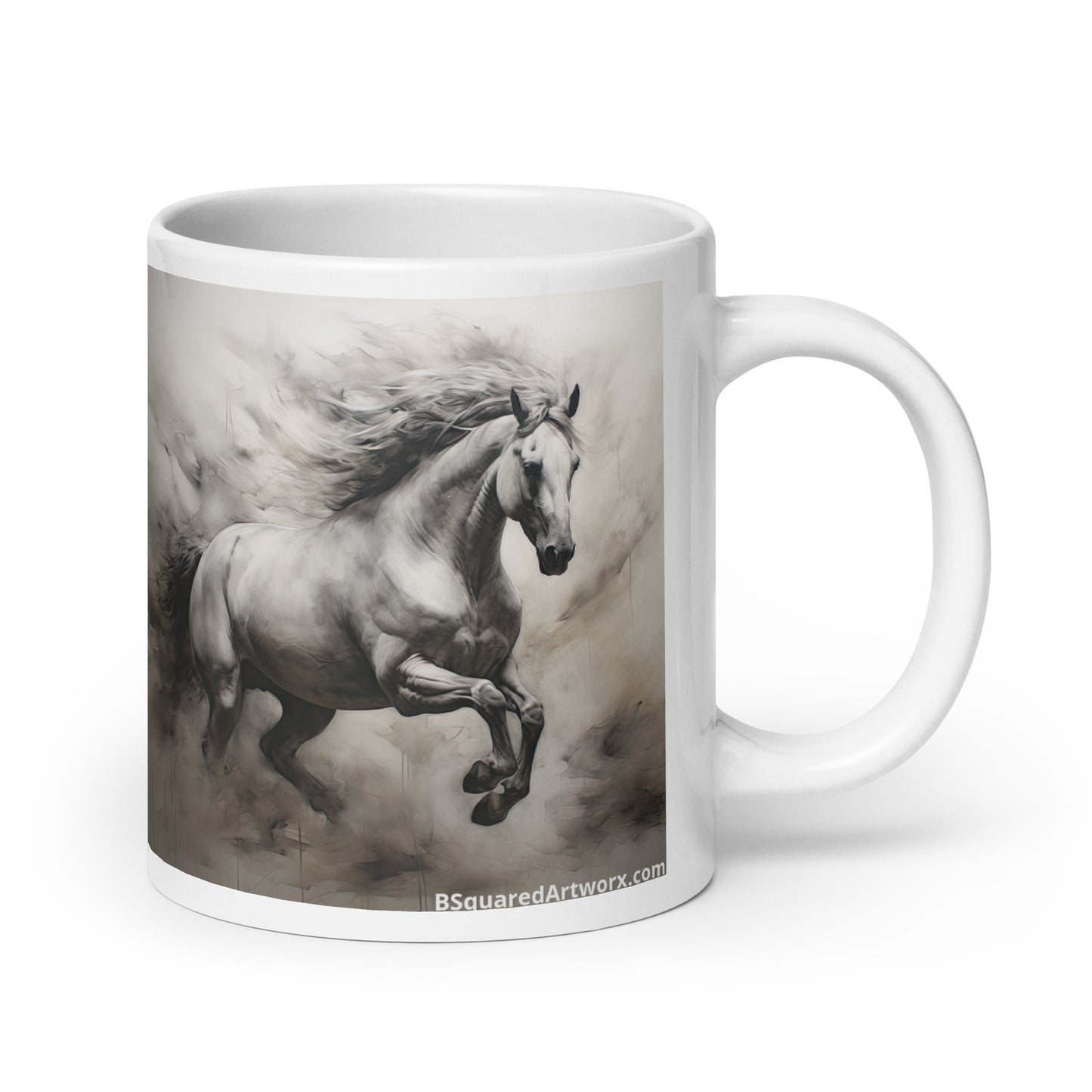White glossy mug - Horse 1