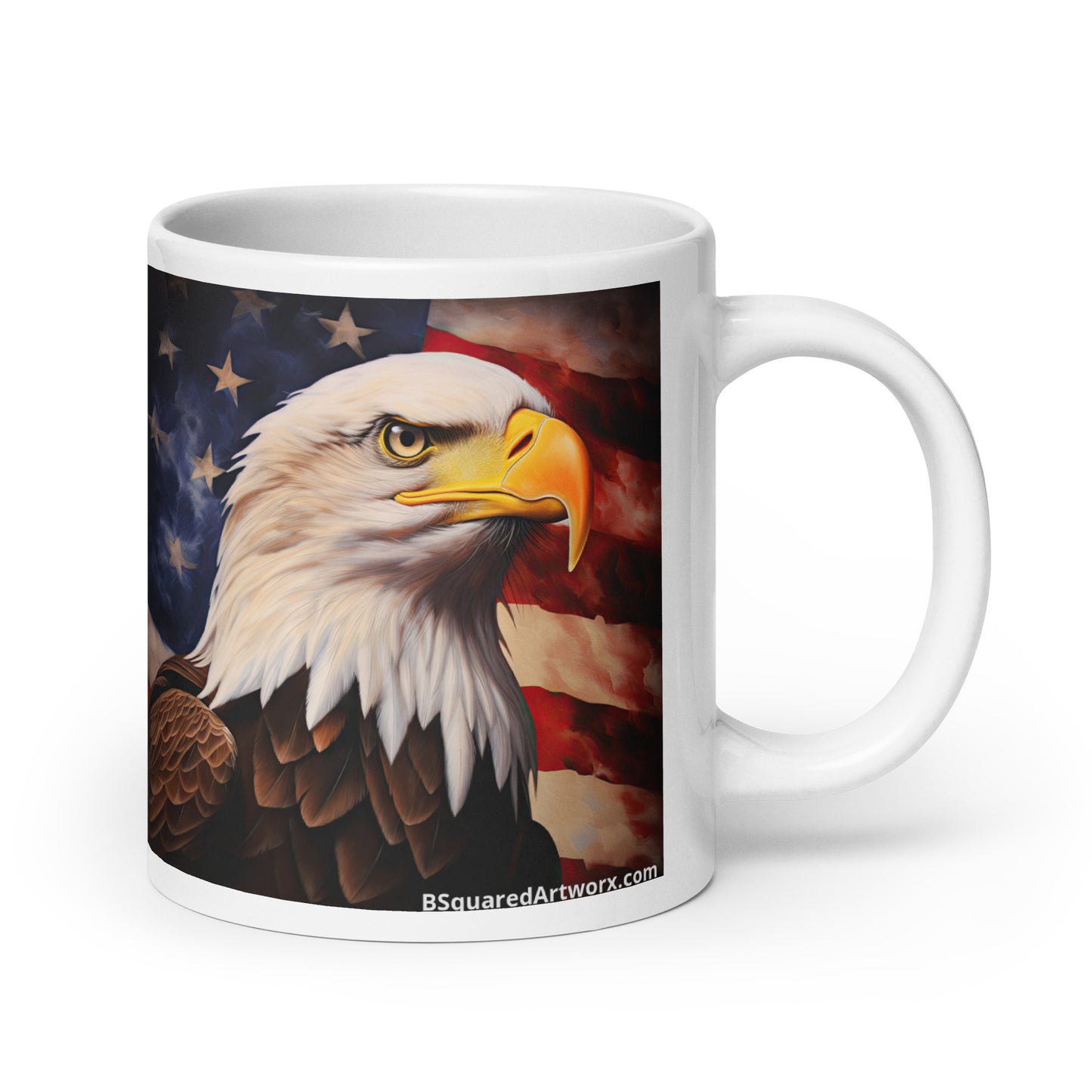 White glossy mug - Patriotic Eagle 1