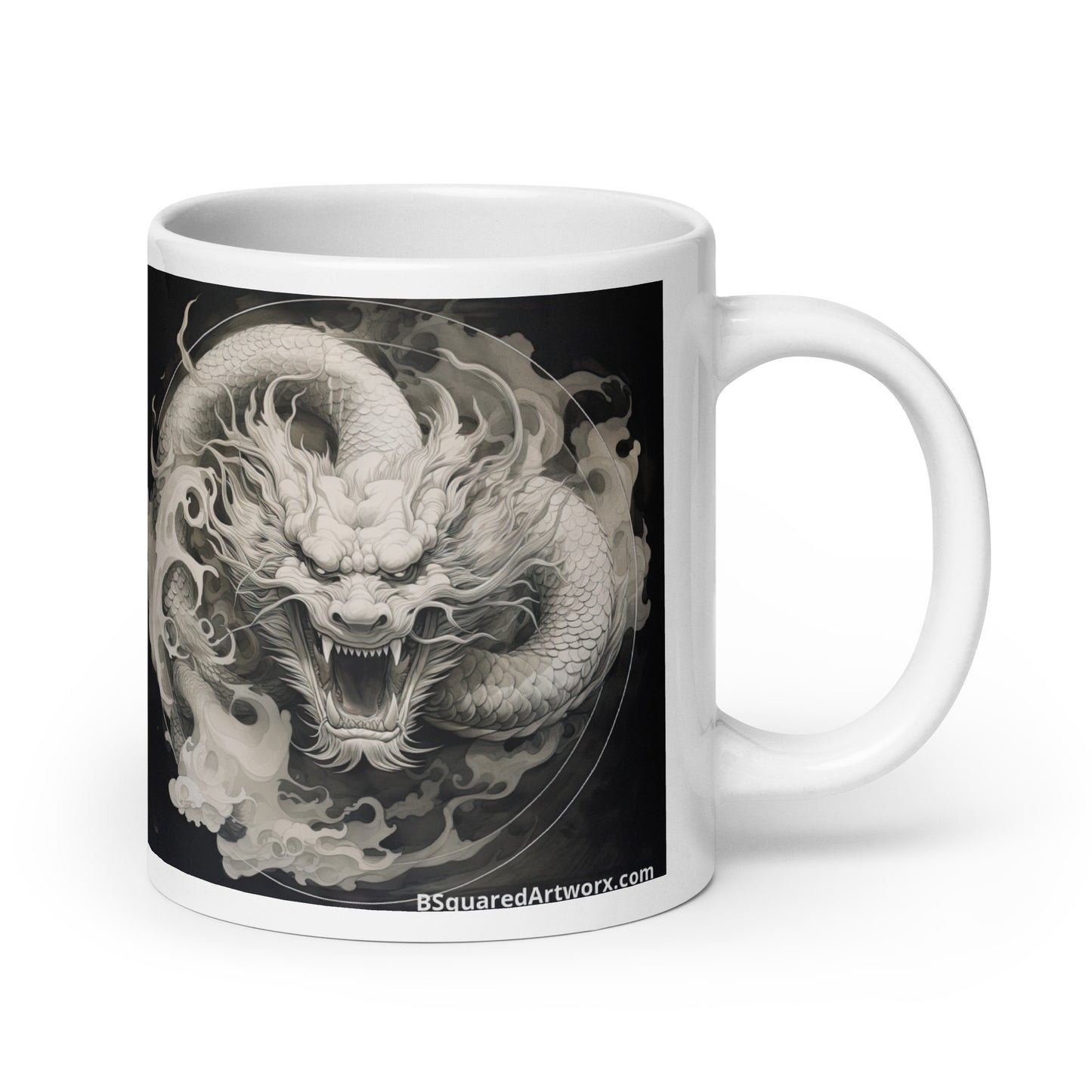 White glossy mug - Dragon 2