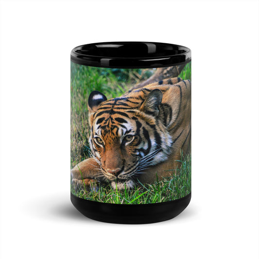 Black Glossy Mug - Tiger 1