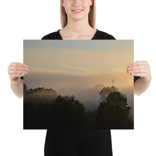 Poster - Asheville Misty Mountain Sunrise